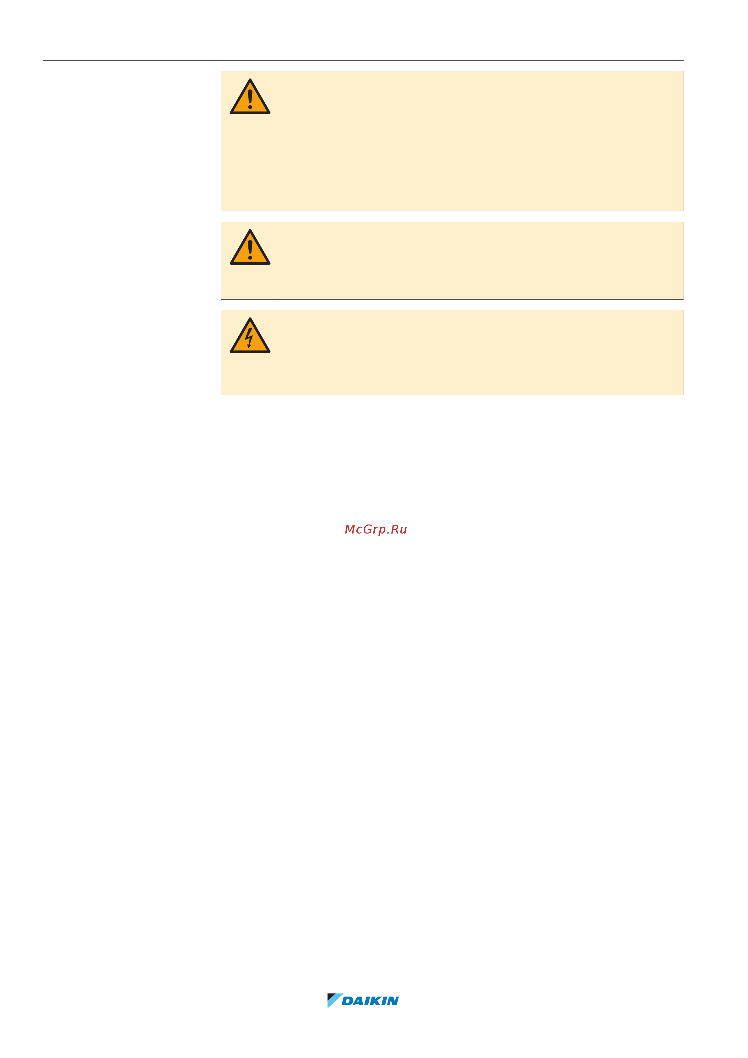 Daikin RXM35R5V1B [20/68] Specific installer safety instructions