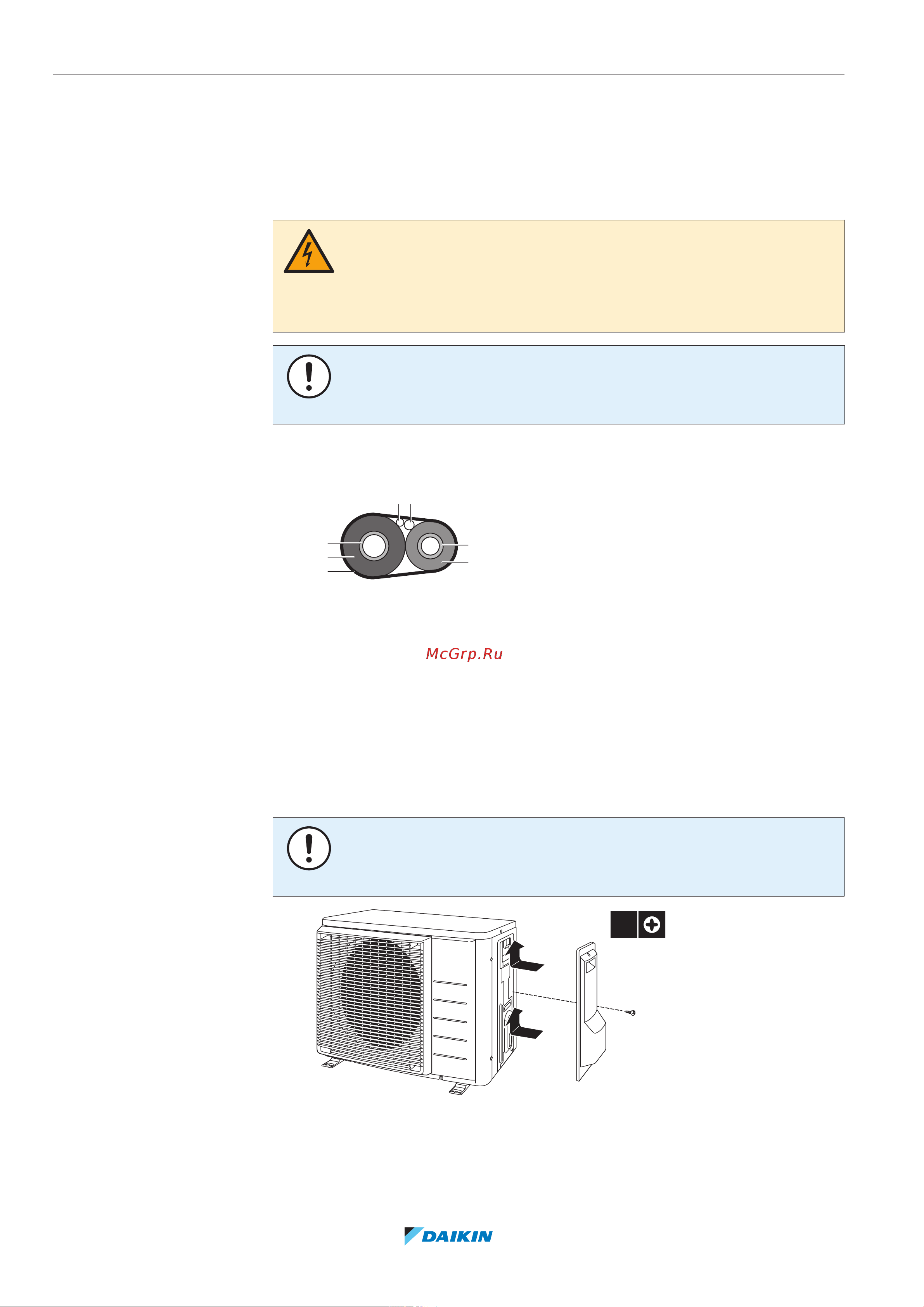 Daikin RXM35R5V1B [52/68] Finishing the outdoor unit installation