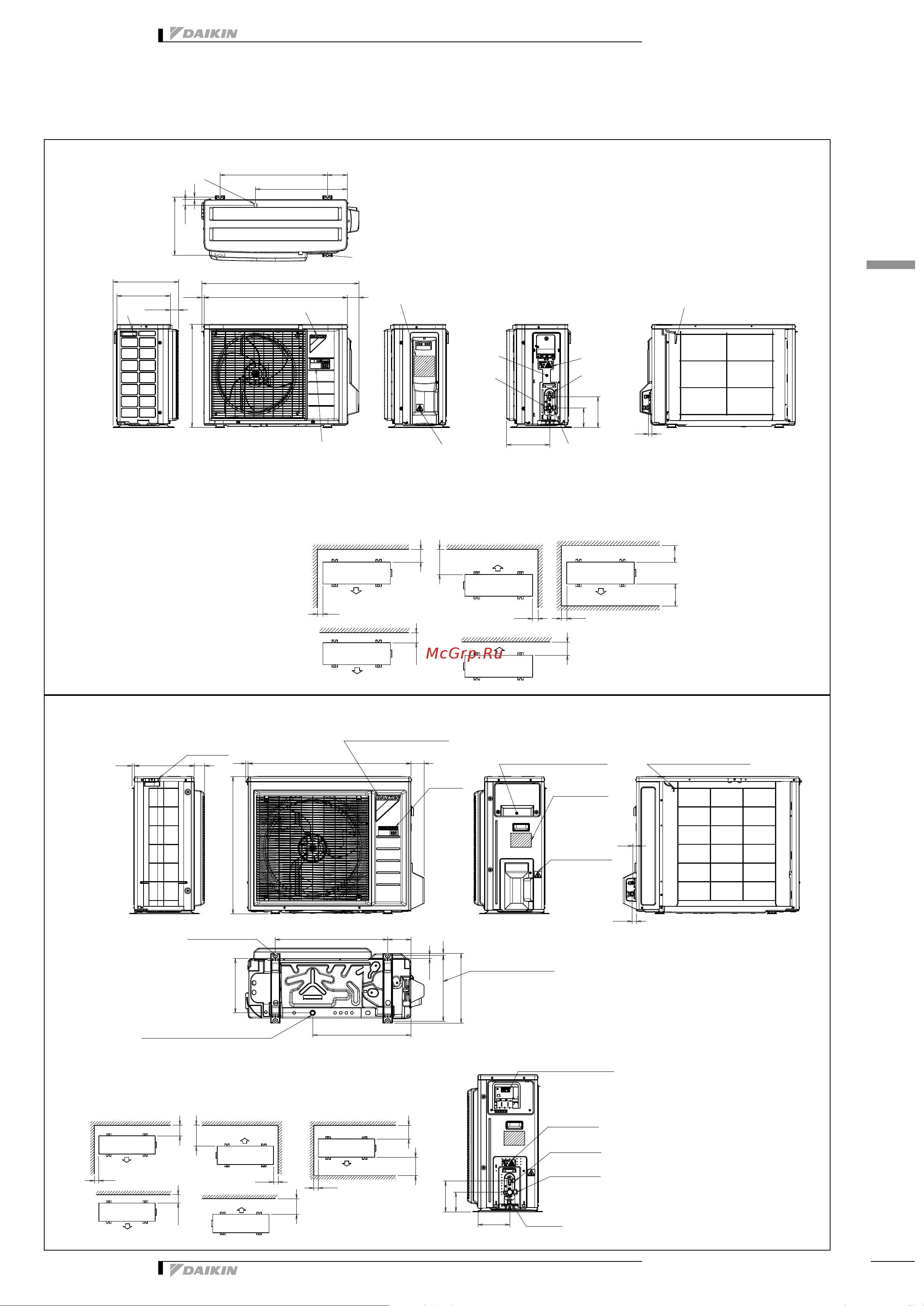 Daikin RXM35N2V1B9 [45/55] Dimensional drawings
