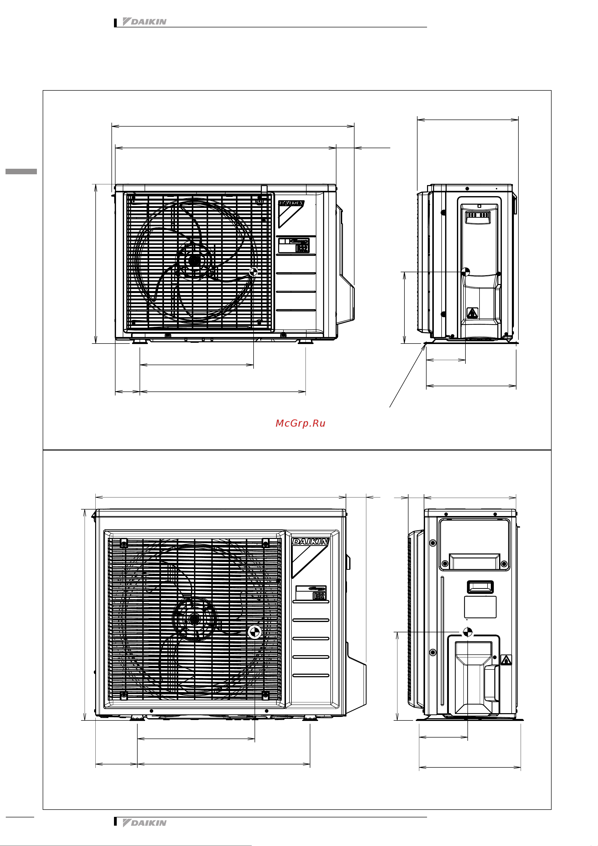 Daikin RXM35N2V1B9 [46/55] Centre of gravity