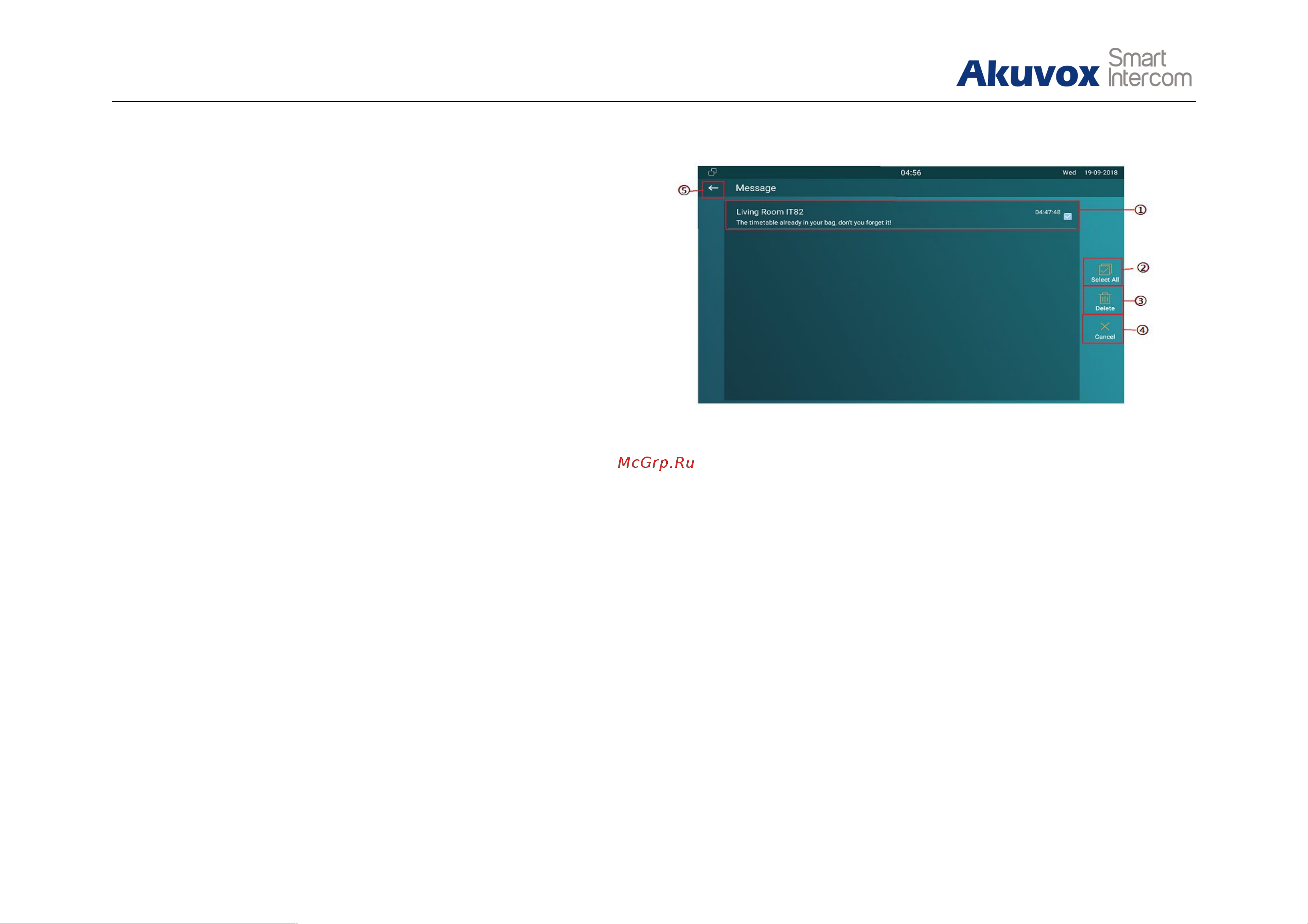 Akuvox IT82C [23/72] Deleting a message