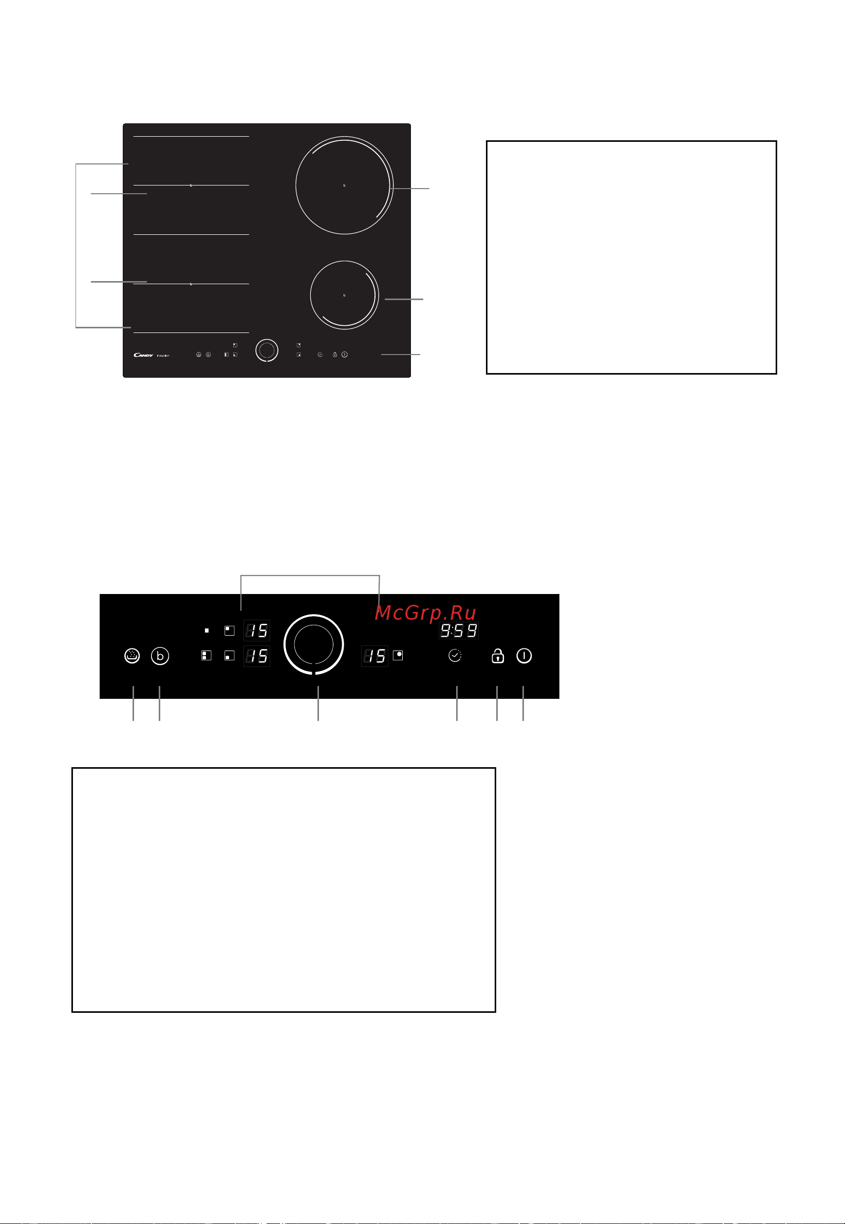 Candy CFIB640RC [174/200] Panel kontrolny