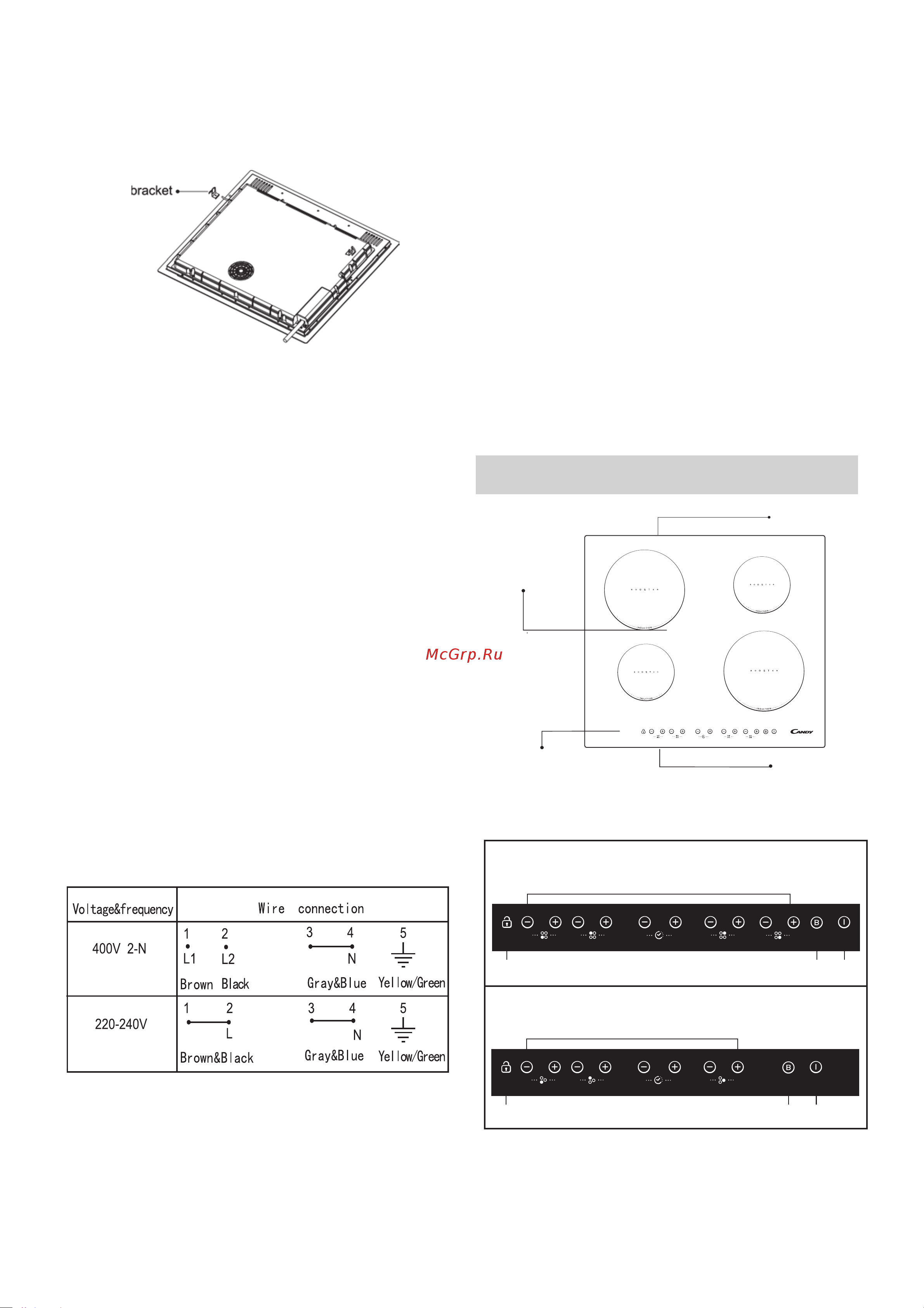 Candy CIE3640B3 [4/131] Diagram of induction hob