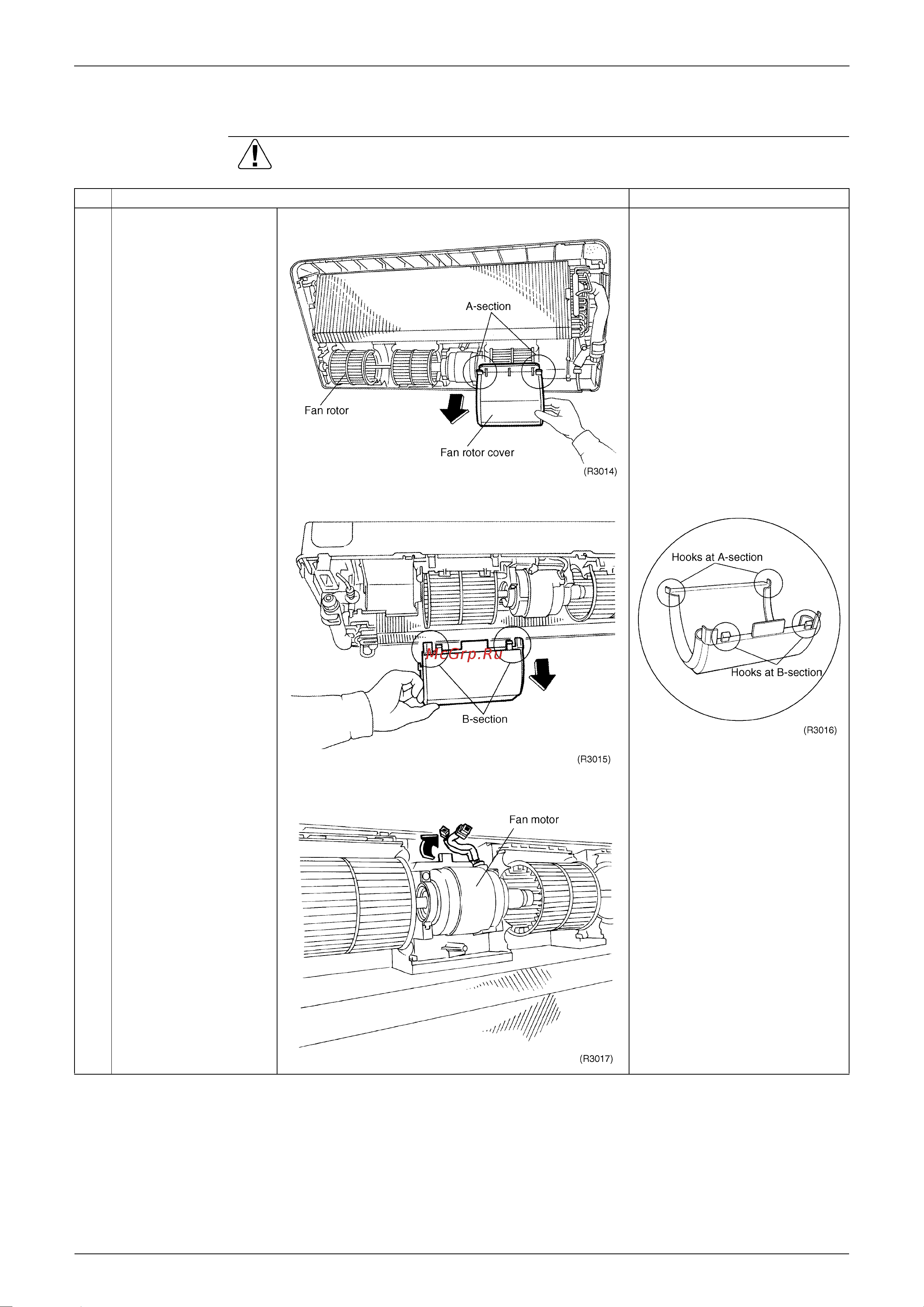 Daikin RXS50BVMB [133/178] Removal of the fan rotor fan motor