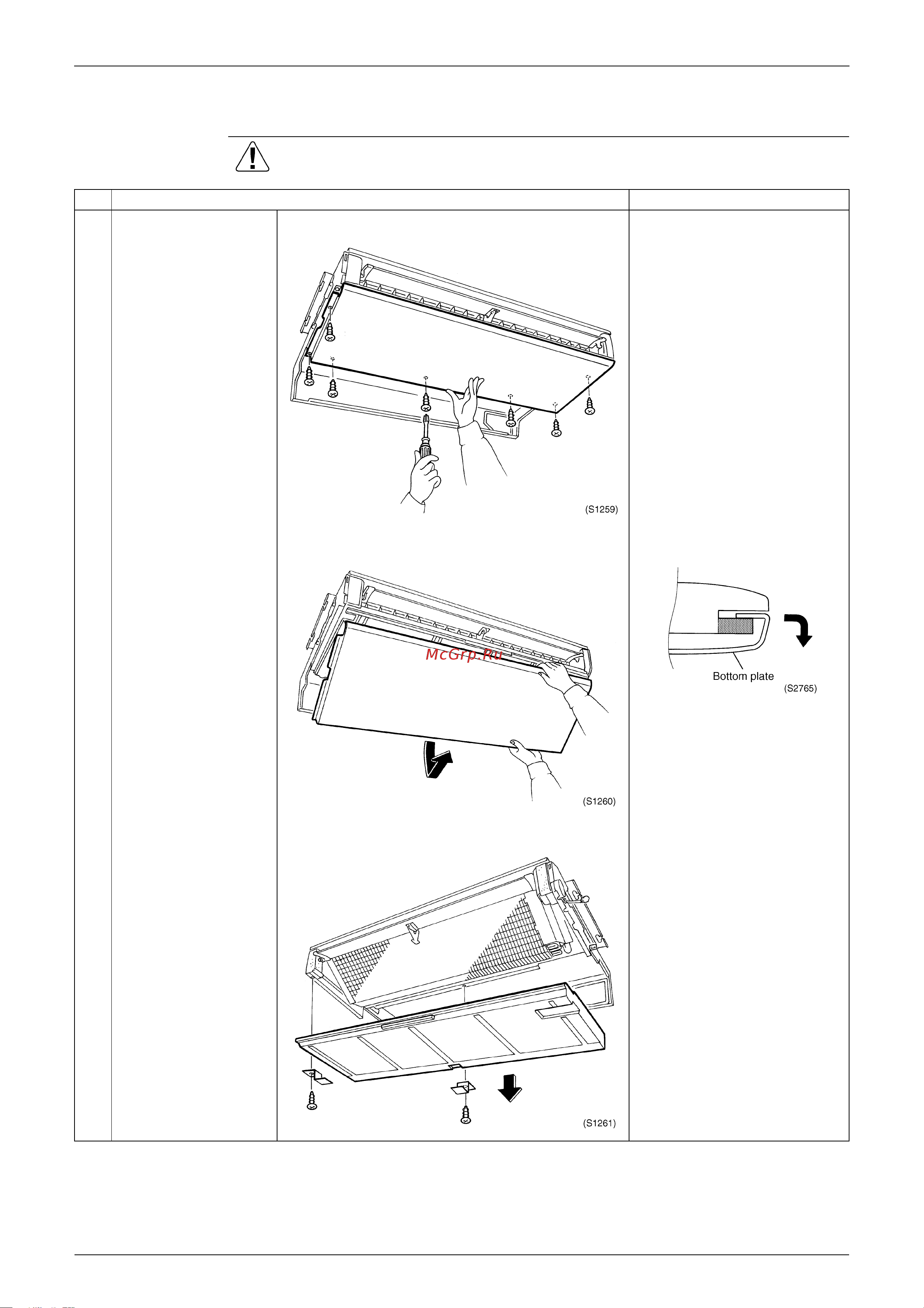 Daikin FHQ35BUV1B [273/340] Removal of bottom panel and drain pan