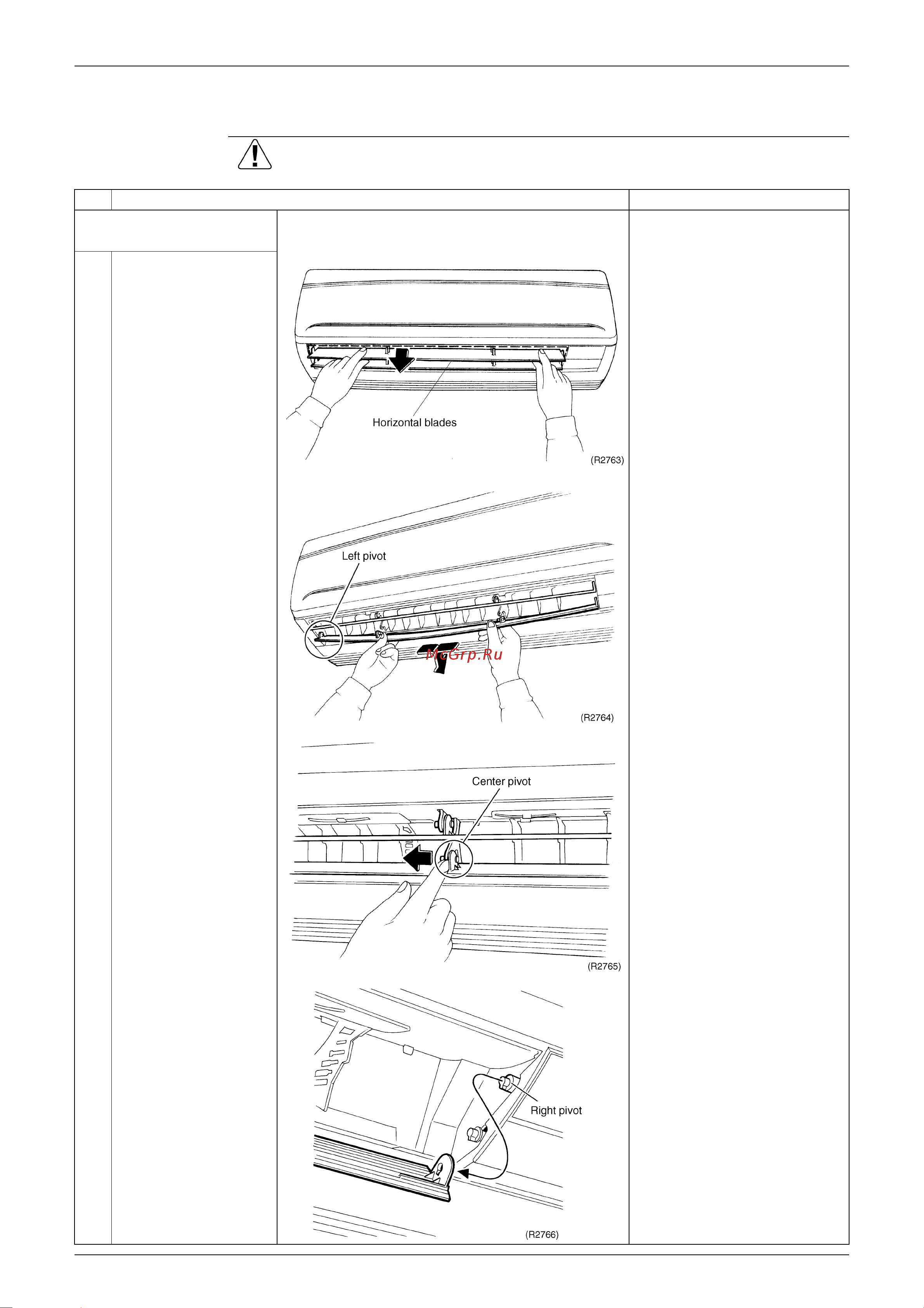 Daikin FTKD60BVMT [150/210] Removal of the horizontal blades vertical blades