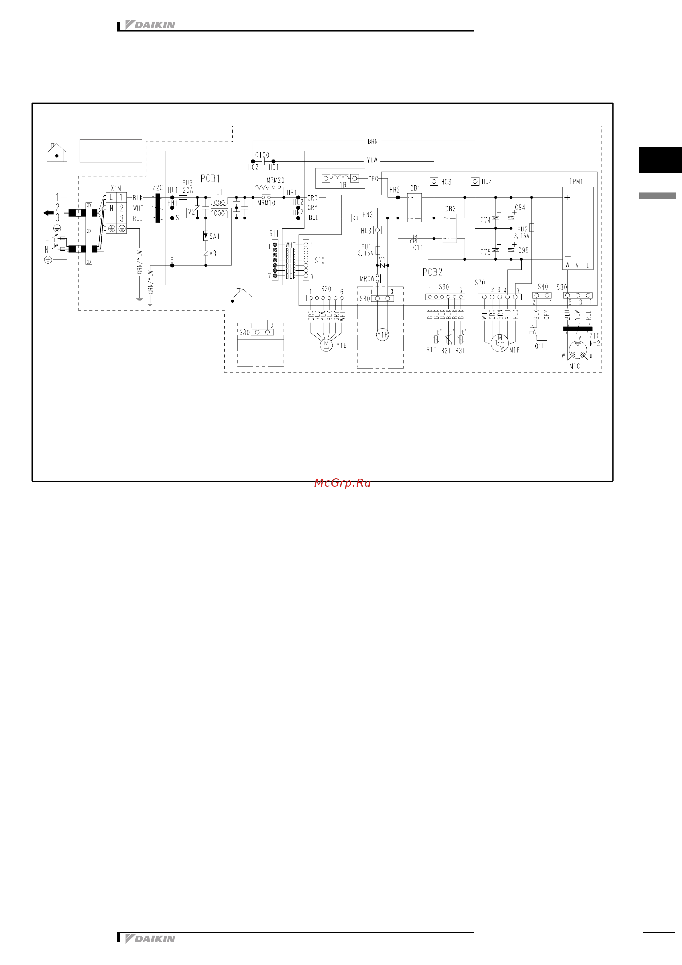 Daikin RXG25E2V1B [12/15] Монтажная схема