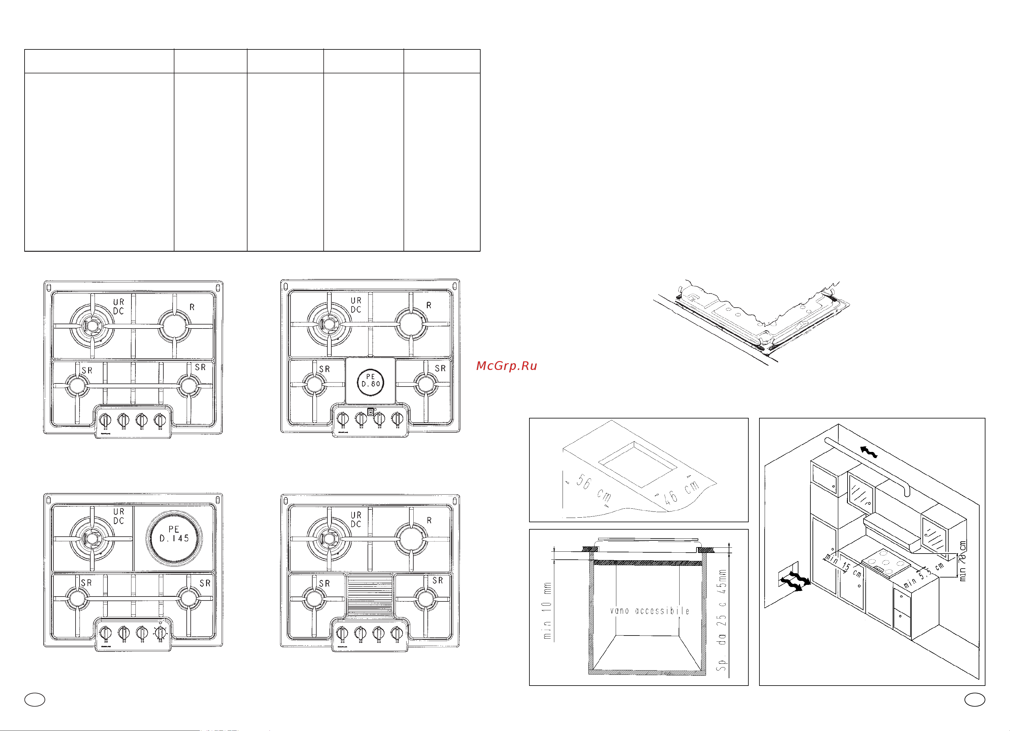 Candy PG 640/1 SXX INT [2/7] Predisposizione di fabbrica it cat i