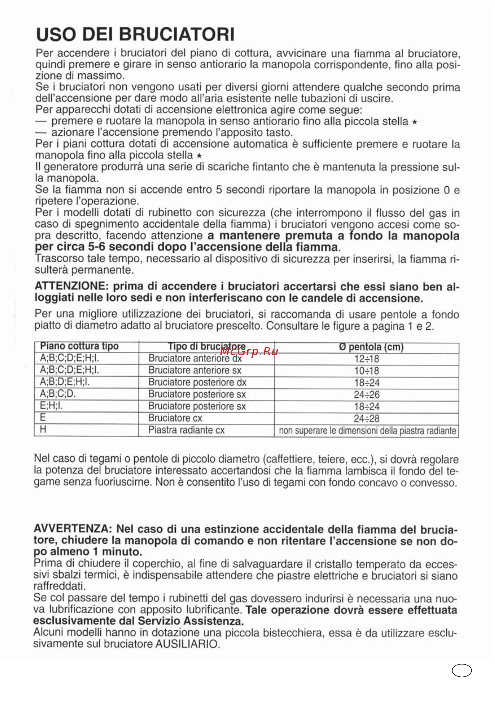 Candy PGC640SQBA G [11/106] Uso dei bruciatori