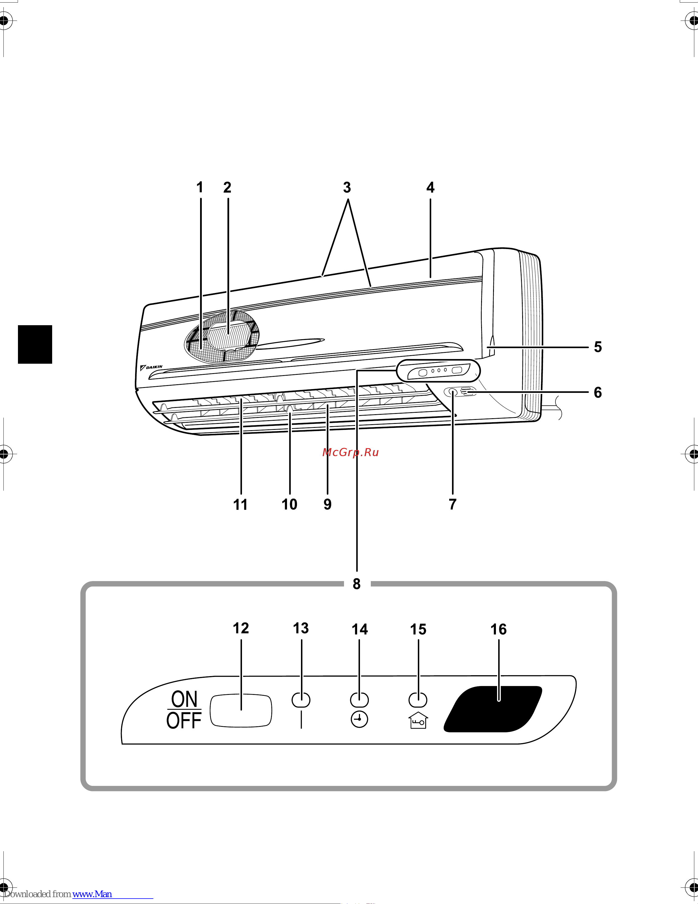Daikin FTKS35CAVMB [5/34] Names of parts