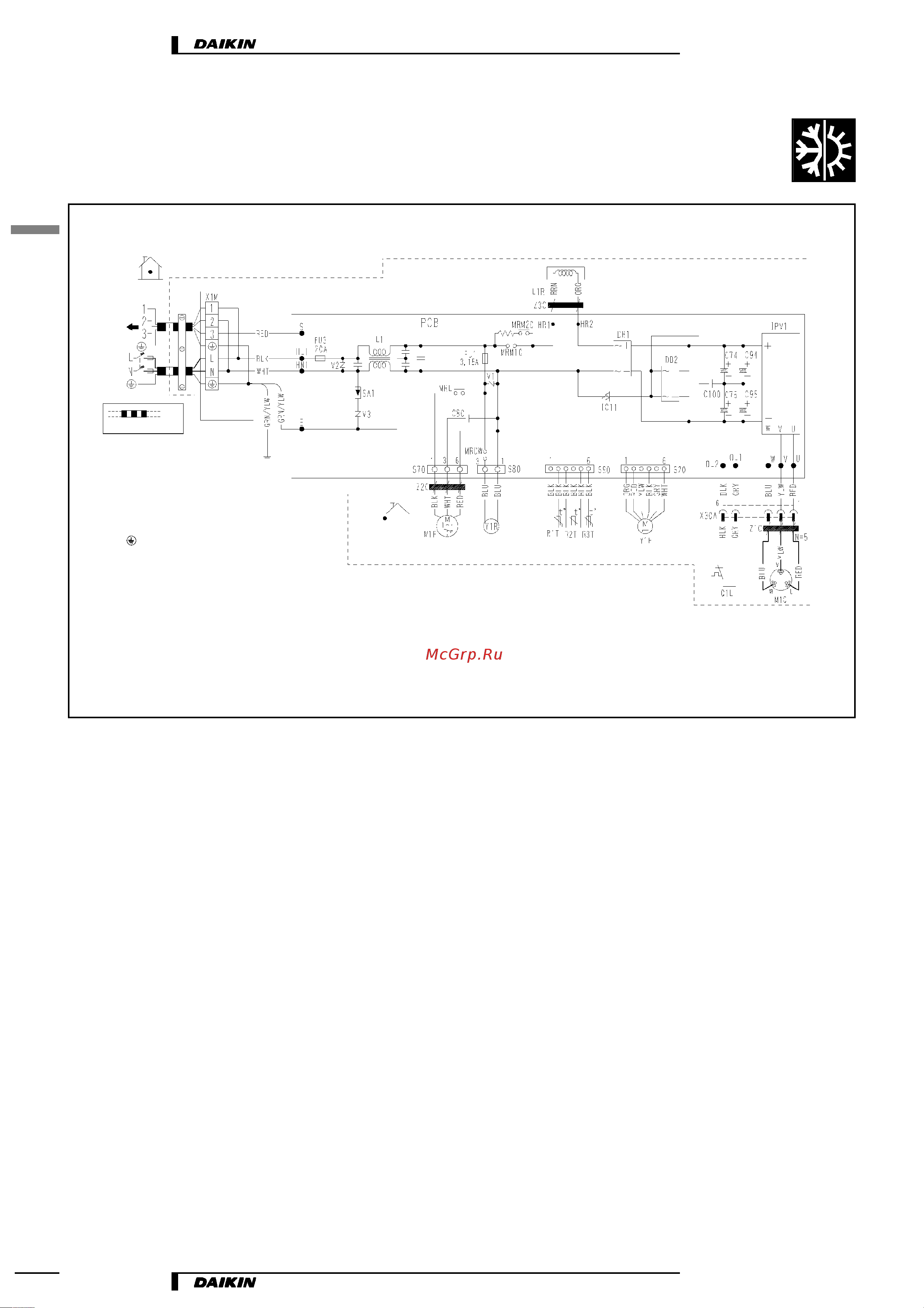 Daikin RXH20CVMB [10/15] Электрические схемы