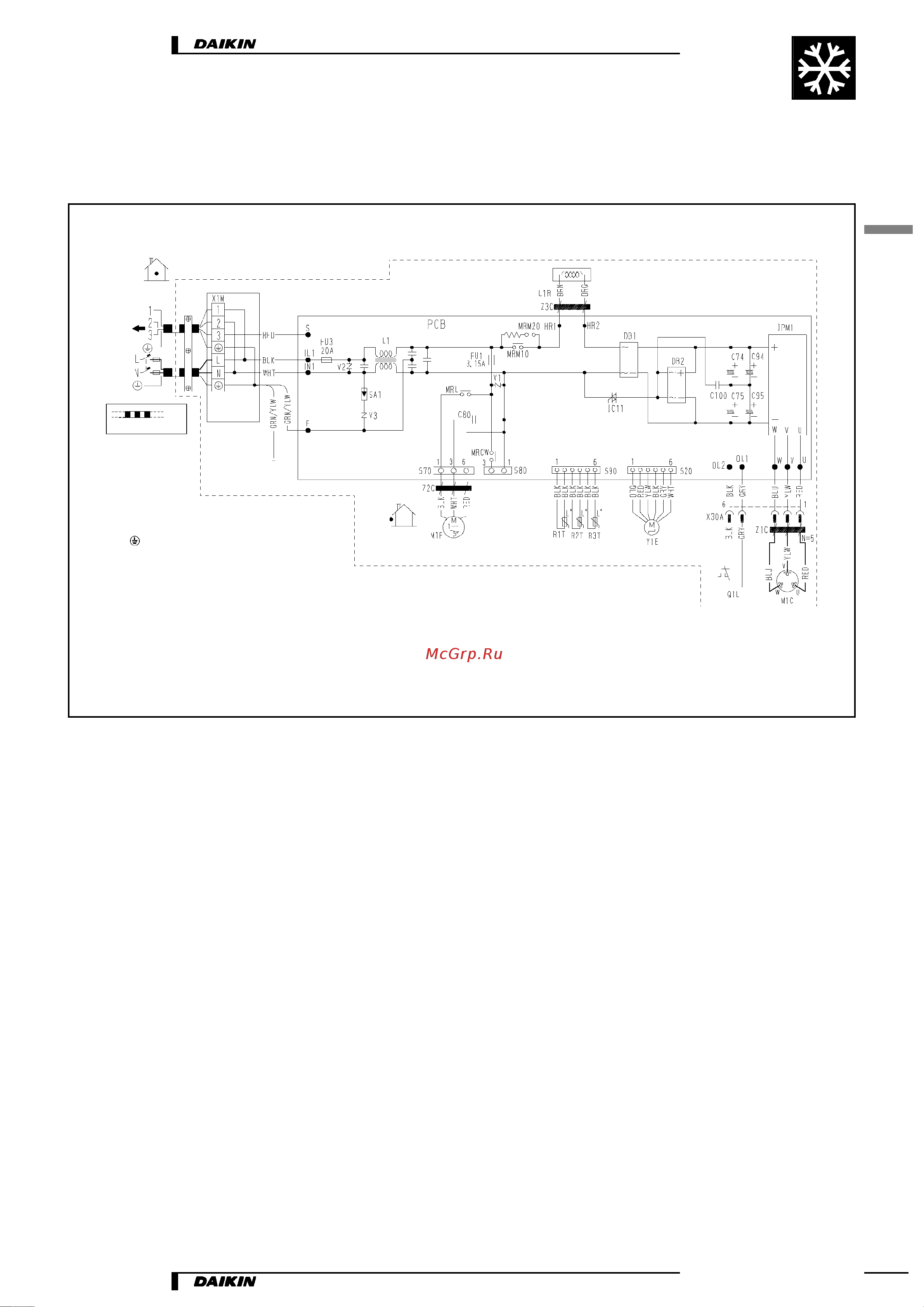Daikin RKH20CVMB [9/13] Электрические схемы