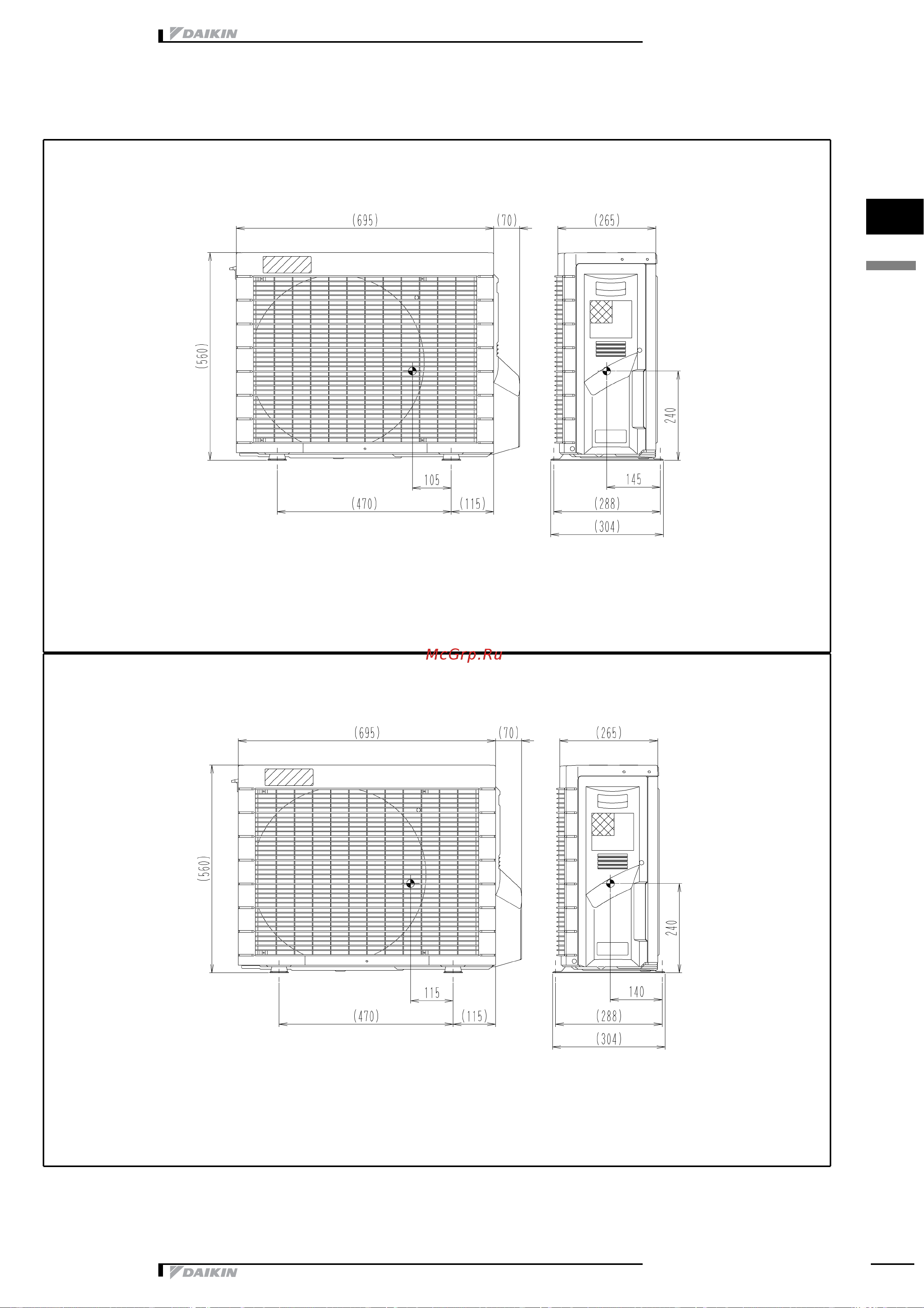 Daikin RKH20CAVMB [10/33] 2 centre of gravity
