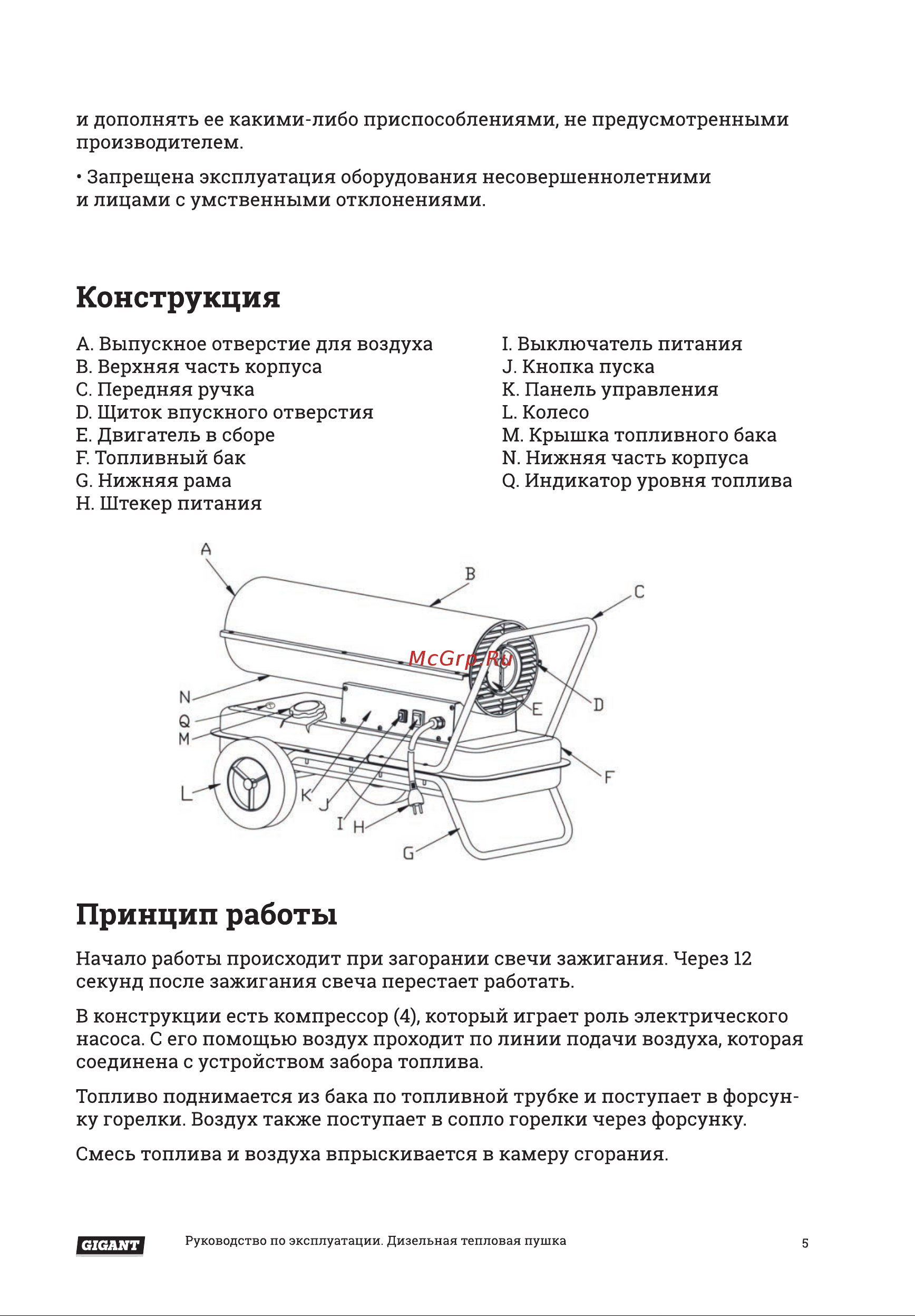 Gigant DHG 15 D [5/16] Конструкция