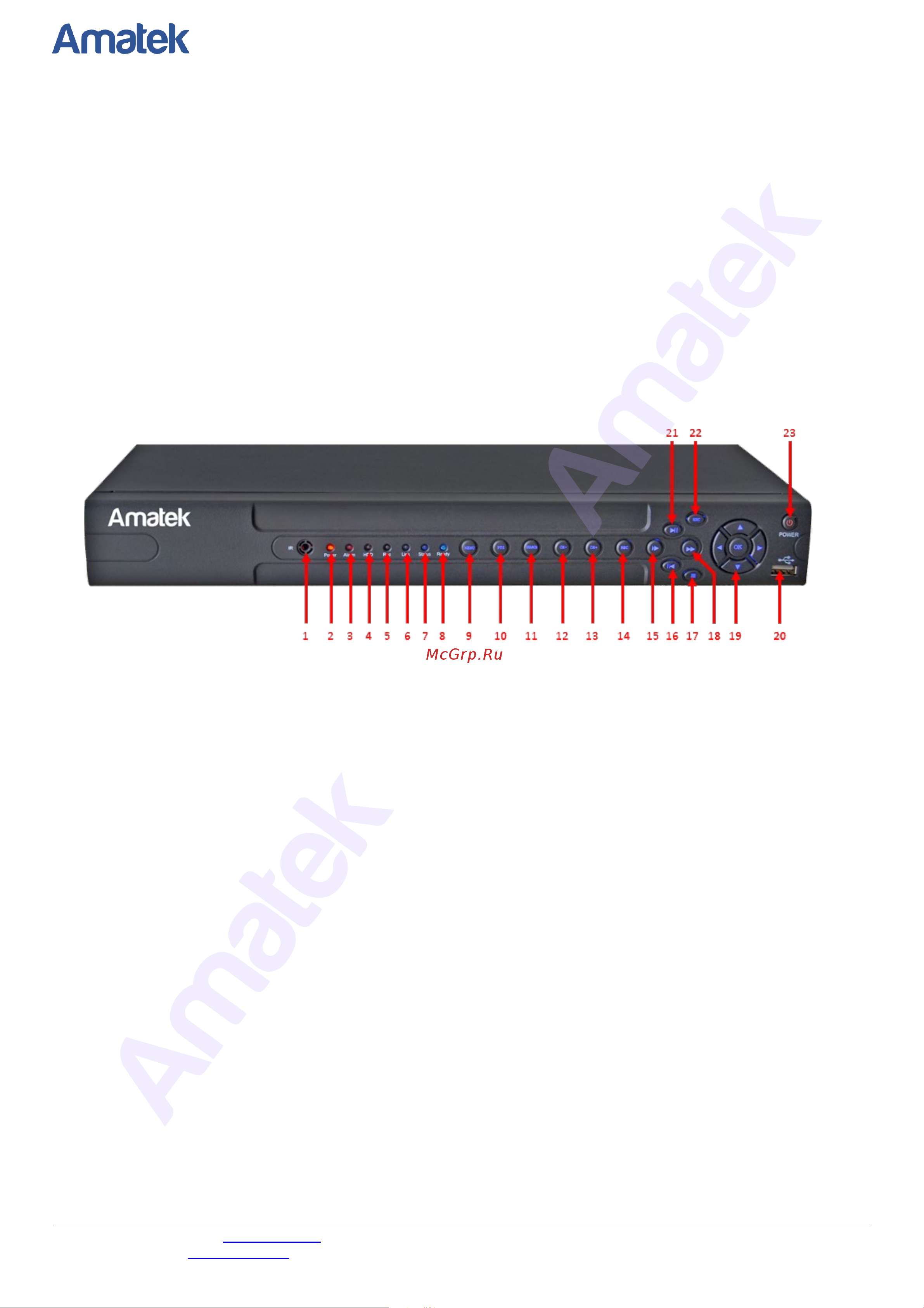 АМАТЕК AR-HTF166X [10/102] Установка видеорегистратора