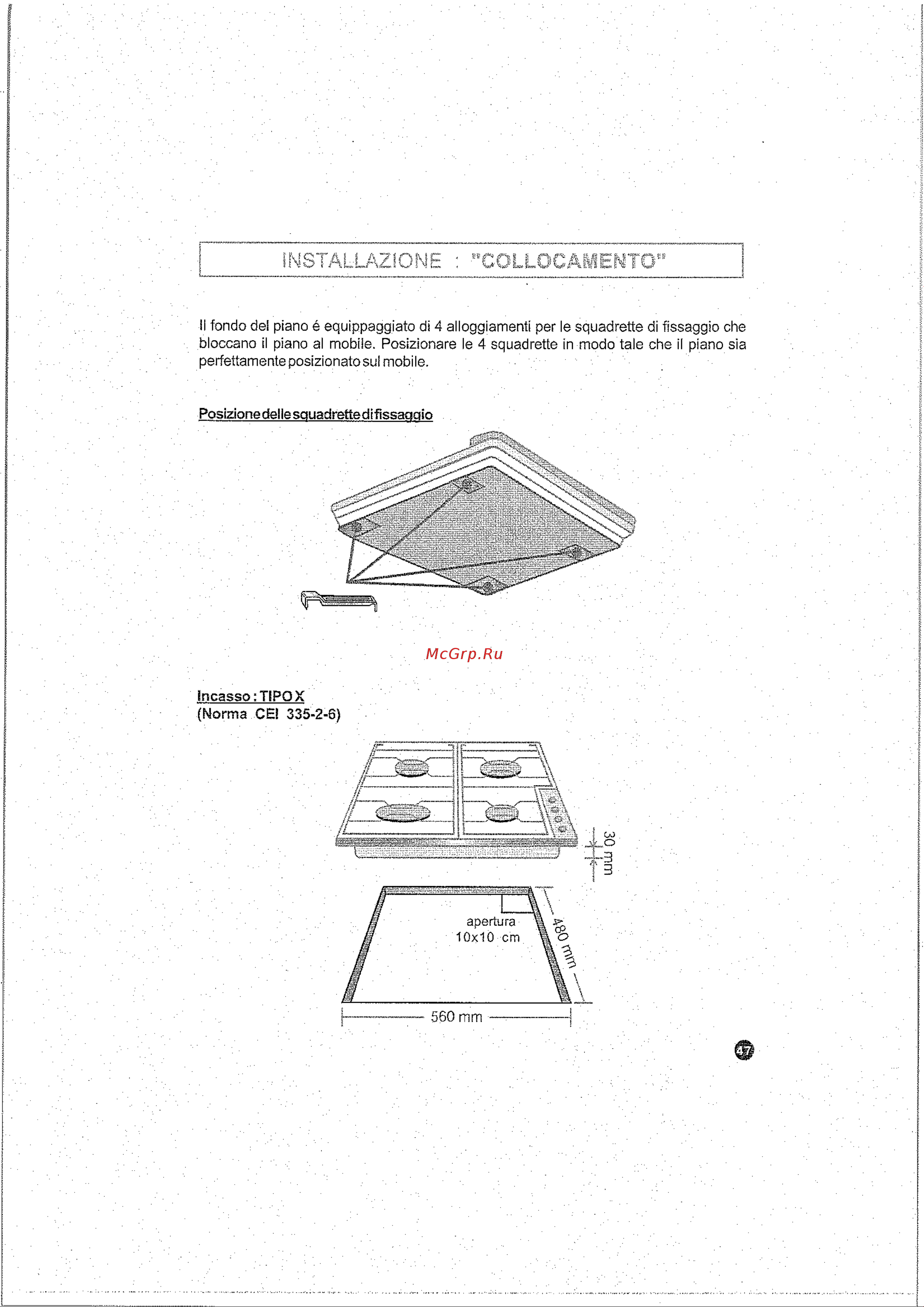 Candy PSA 640/2 FGH PL [11/20] Ínstallaz10ne collocamento