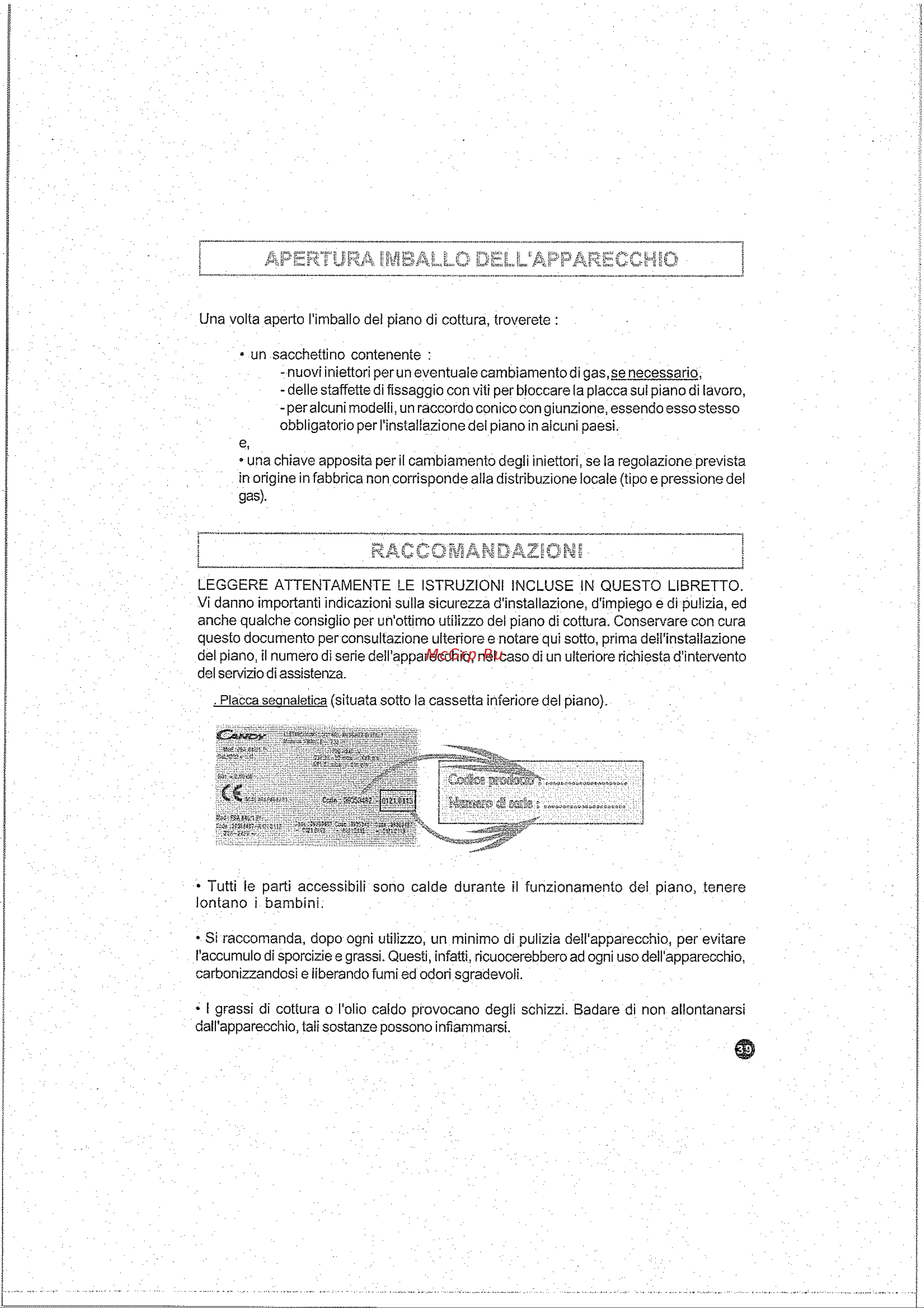 Candy PSA 640/2 FGH PL [3/20] Apertura wbällö dellwparecghb