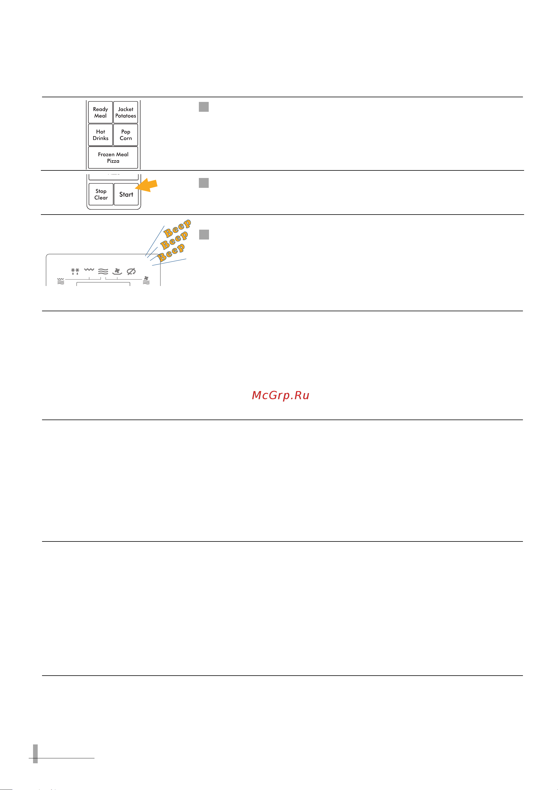 Candy MIC250X [16/24] Recalling the pre memorised recipes automatic function keys