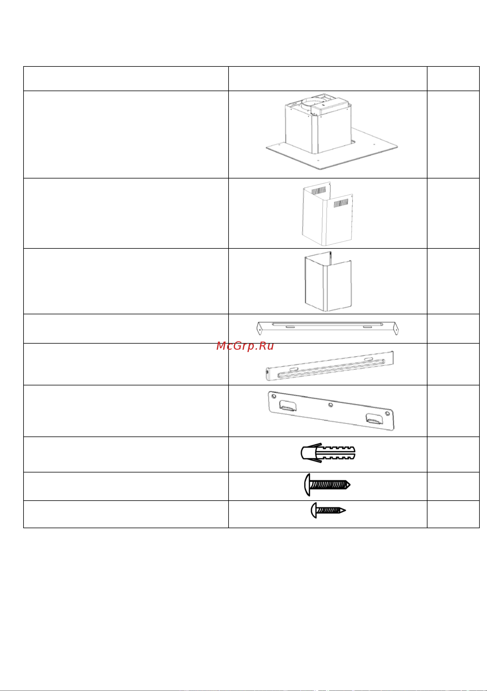 Candy CFT63N [32/173] Standard installation accessories list