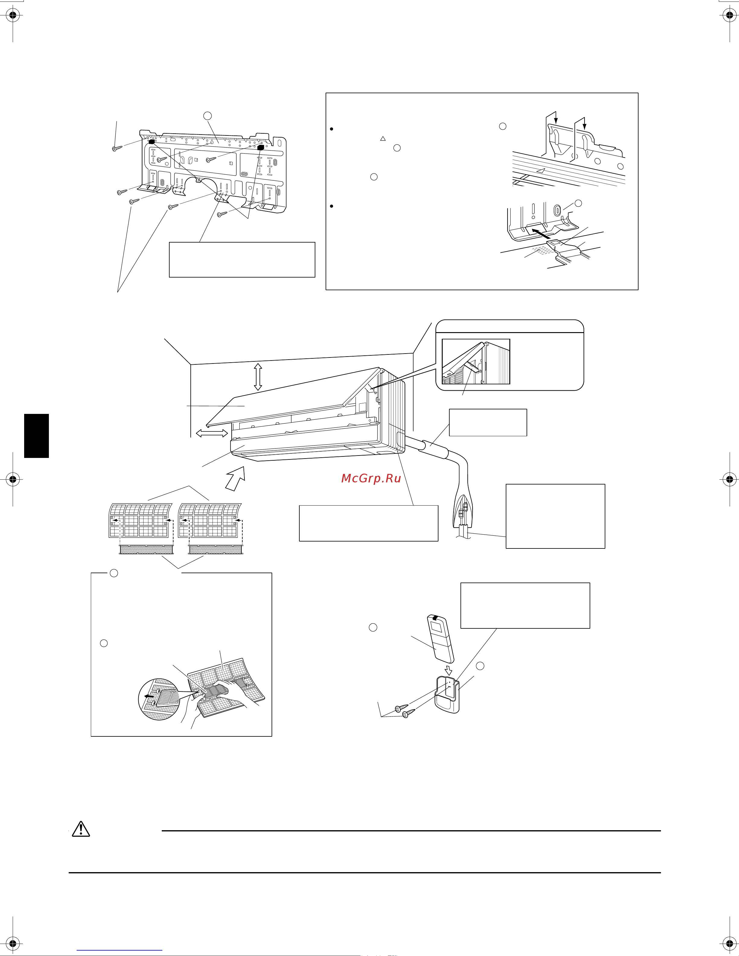 Daikin FTXG35EV1BS [7/15] Indoor unit installation drawings