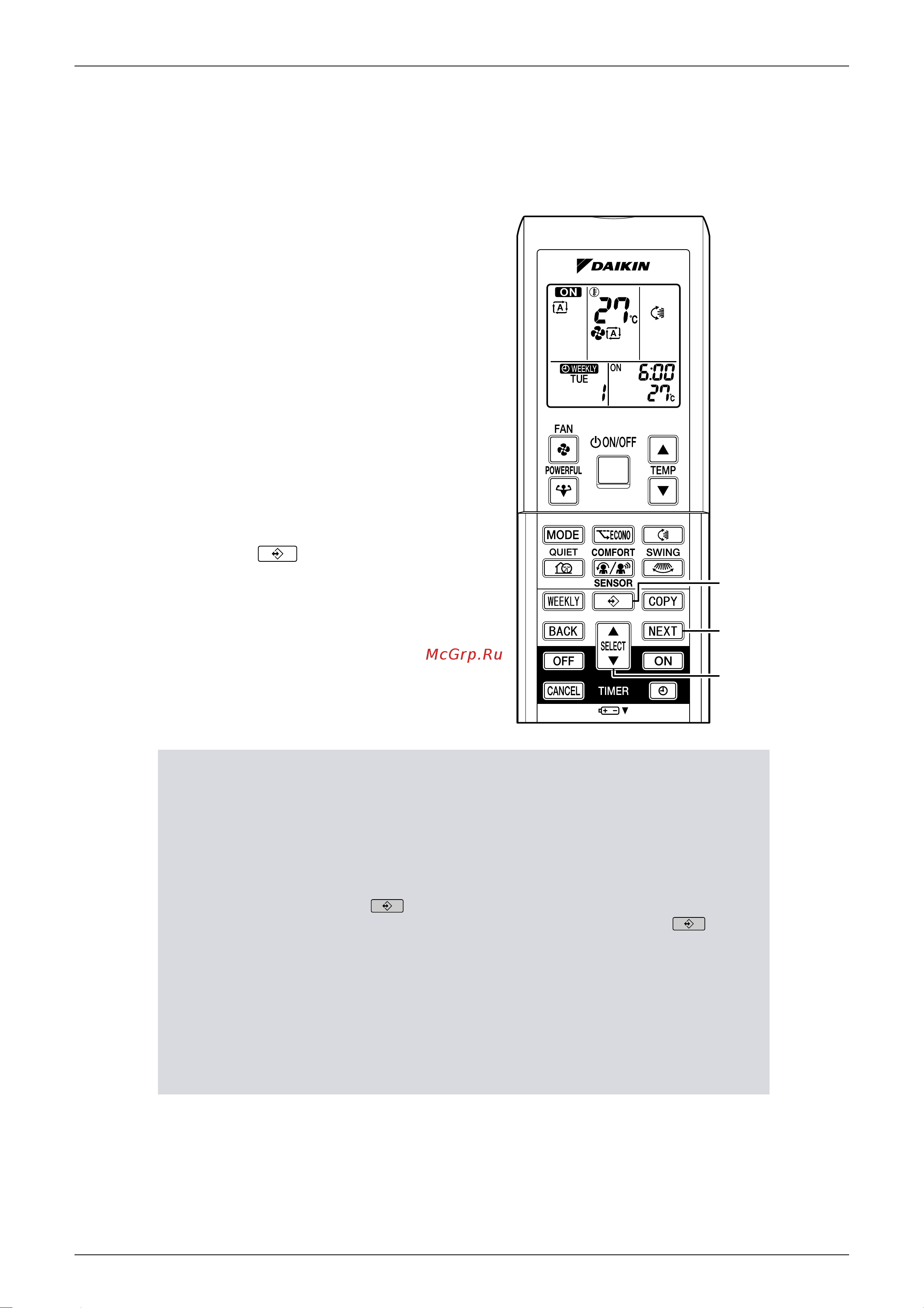 Daikin CTXG50EV1BW [230/393] Weekly timer operation