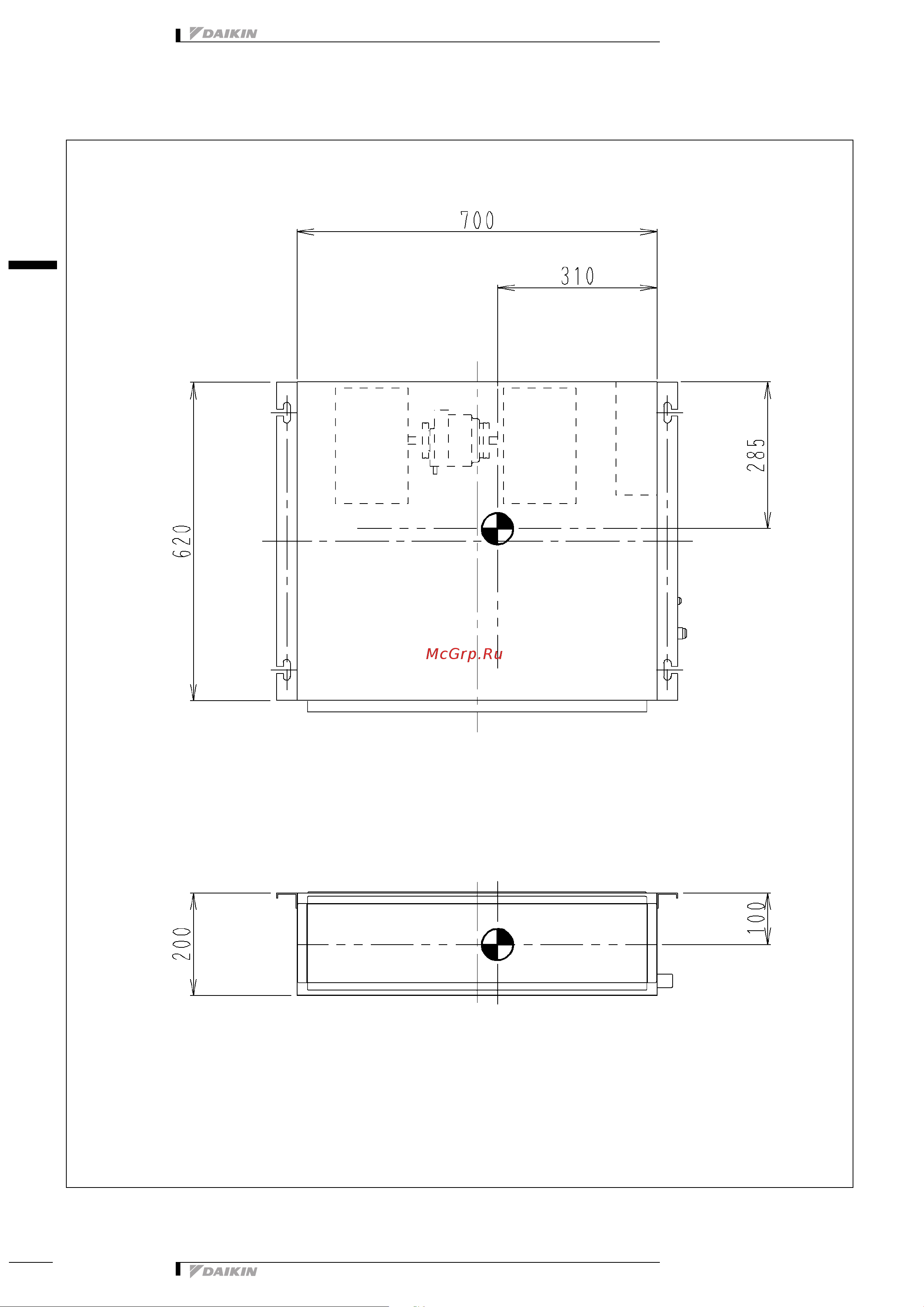 Daikin FDKS25EAVMB [7/12] 2 центр тяжести