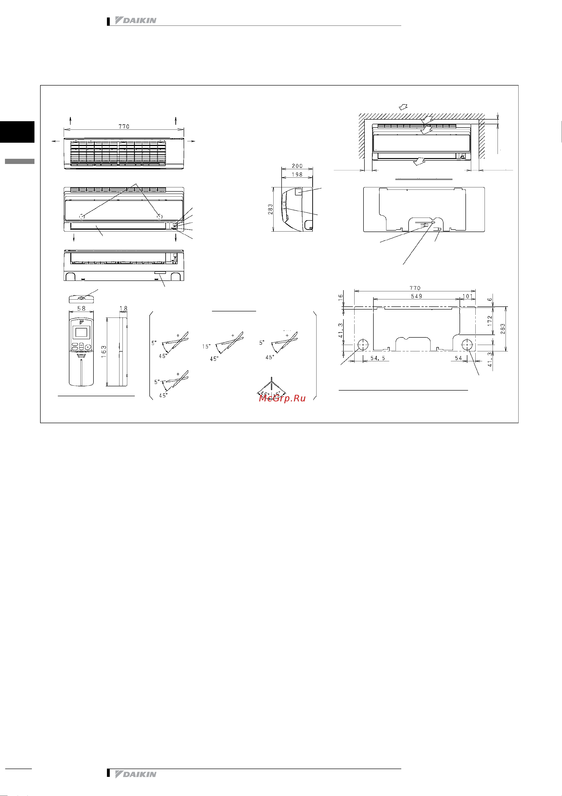 Daikin ATX25GV1B [5/9] Чертеж в масштабе и центр тяжести