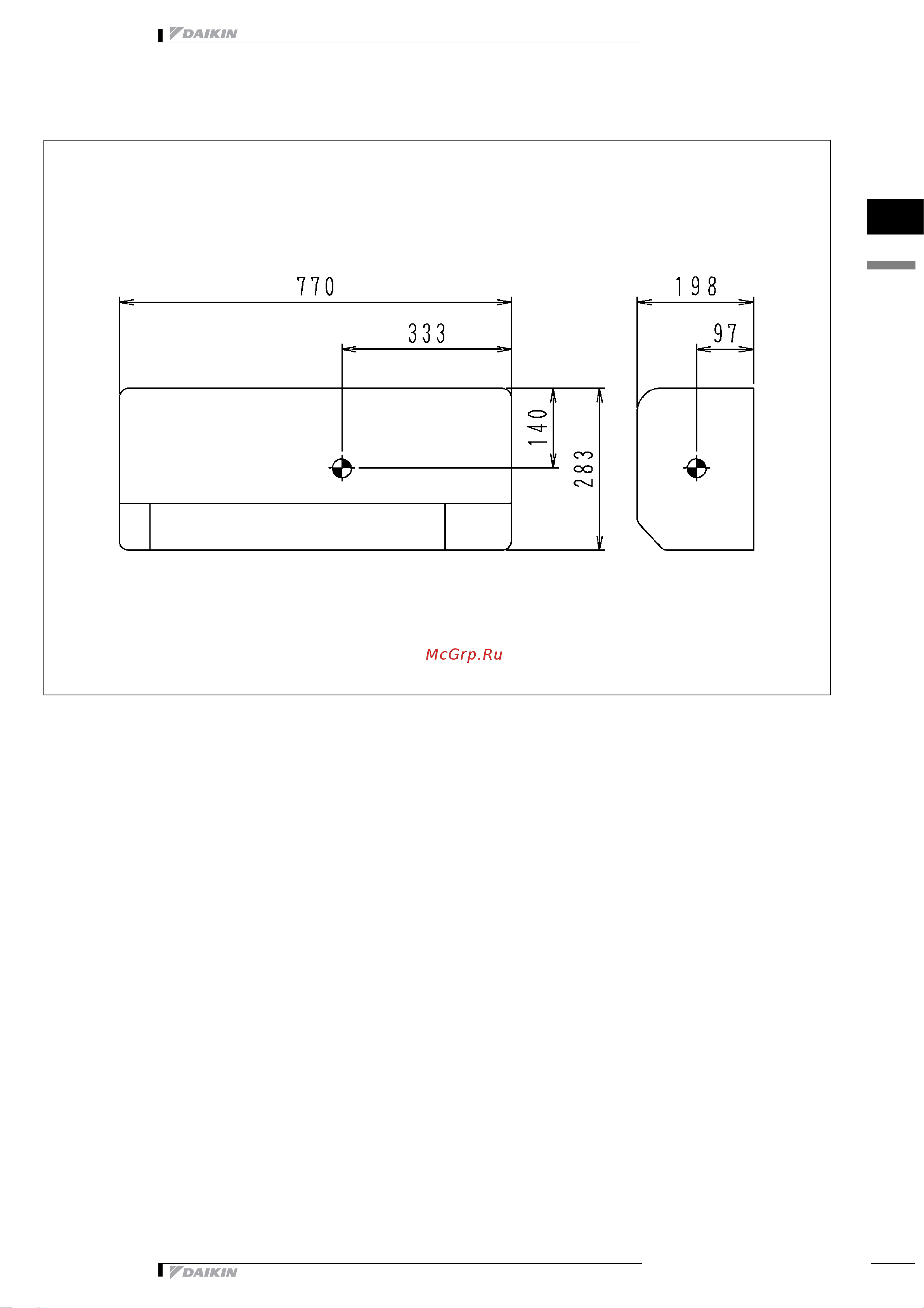 Daikin ATX25GV1B [6/9] Чертеж в масштабе и центр тяжести