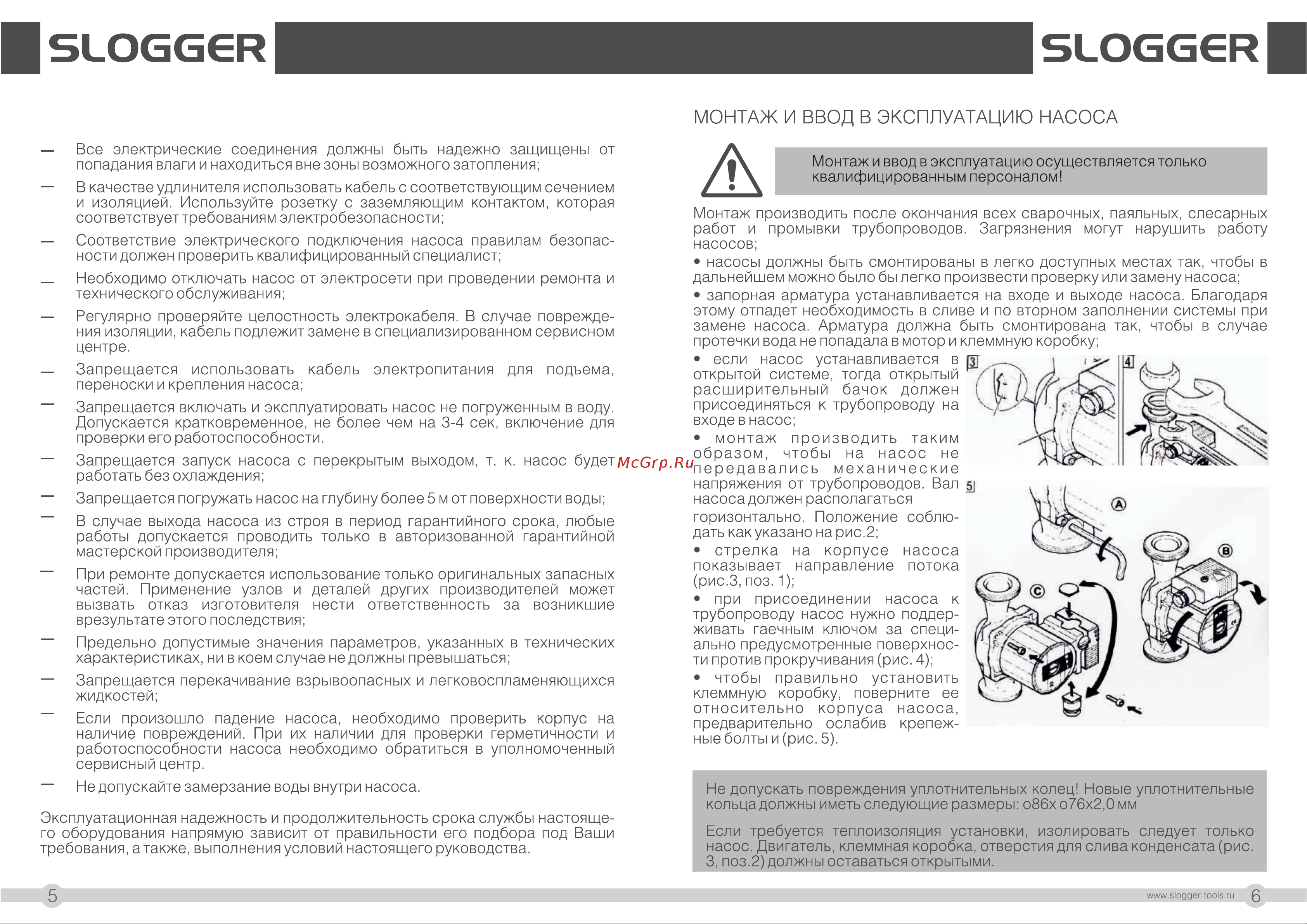 Slogger для отопления CN3280 [4/9] Монтаж и ввод в эксплуатацию насоса