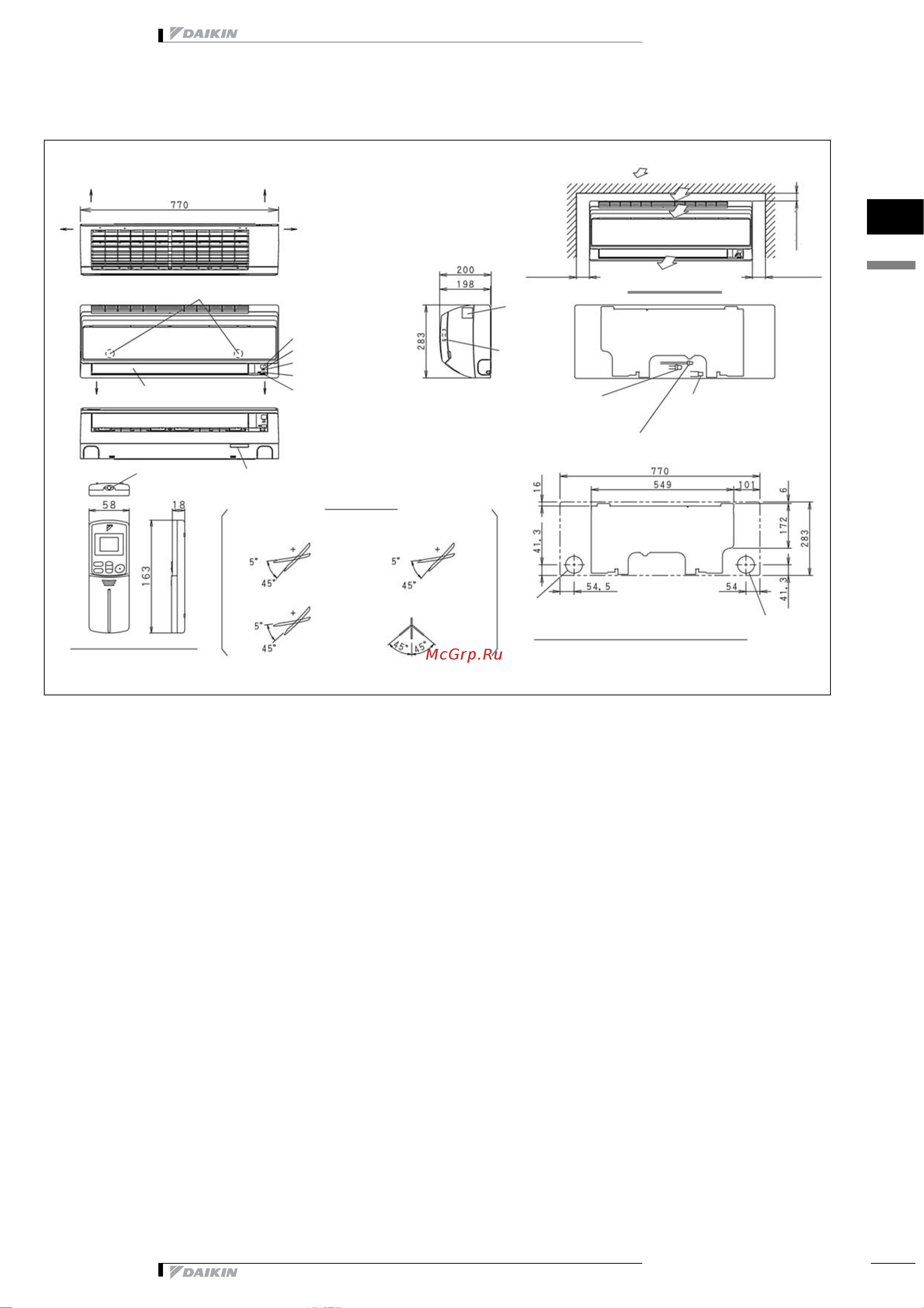 Daikin FTK25GV1B [4/9] Å²òåæ â ìàñøòàáå è öåíò² òøæåñòè