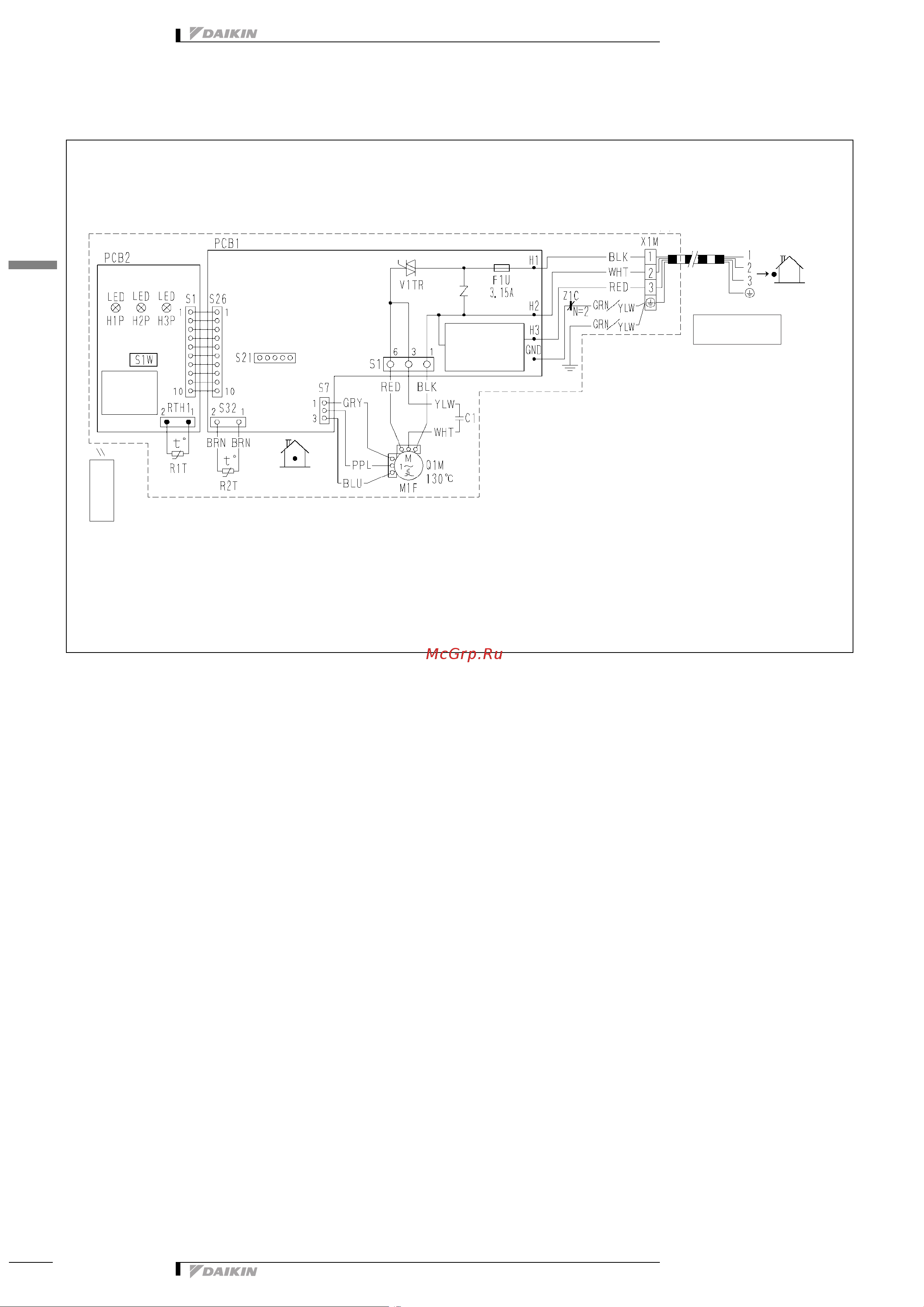 Daikin FDXS50CVMB [11/14] 1 монтажная схема