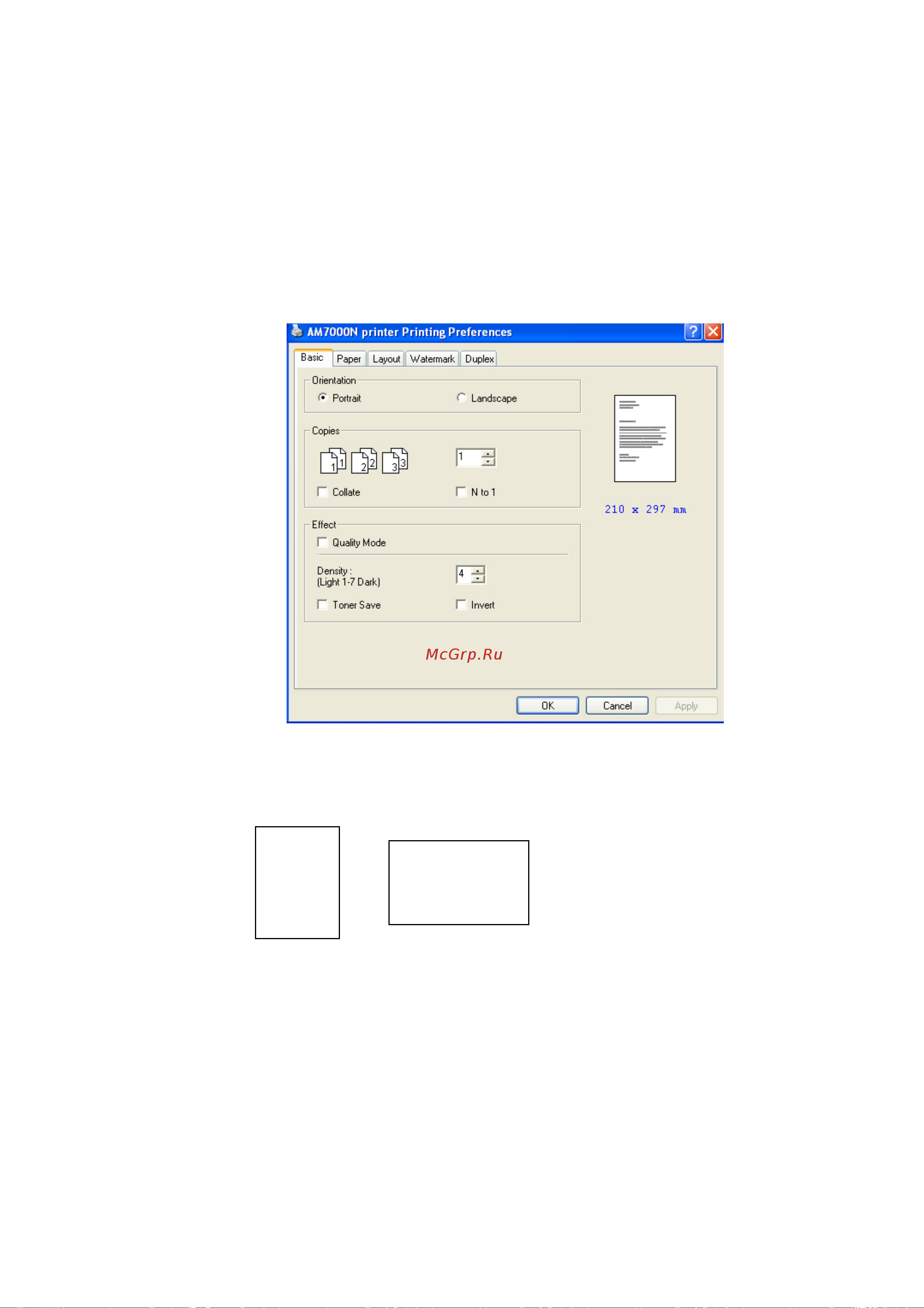 Avision AM7000N [64/122] Using the printer preferences dialog box