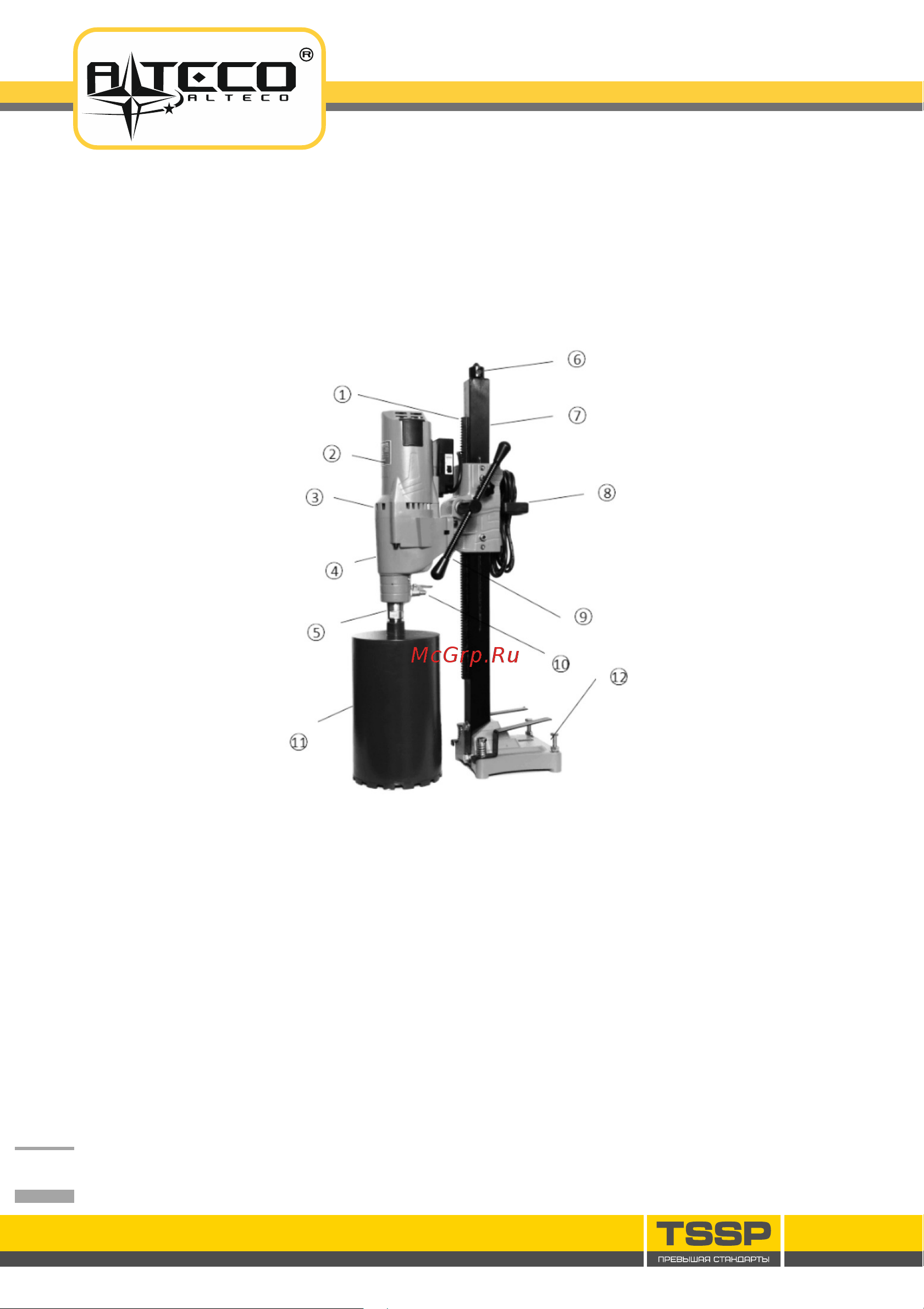 Alteco DD 4025 MF [6/20] Машина алмазного бурения предназначена для свер ления отверстий в бетонных и железобетонных материа лах цементных блоках и кирпичной кладке с использова нием соответствующих а...