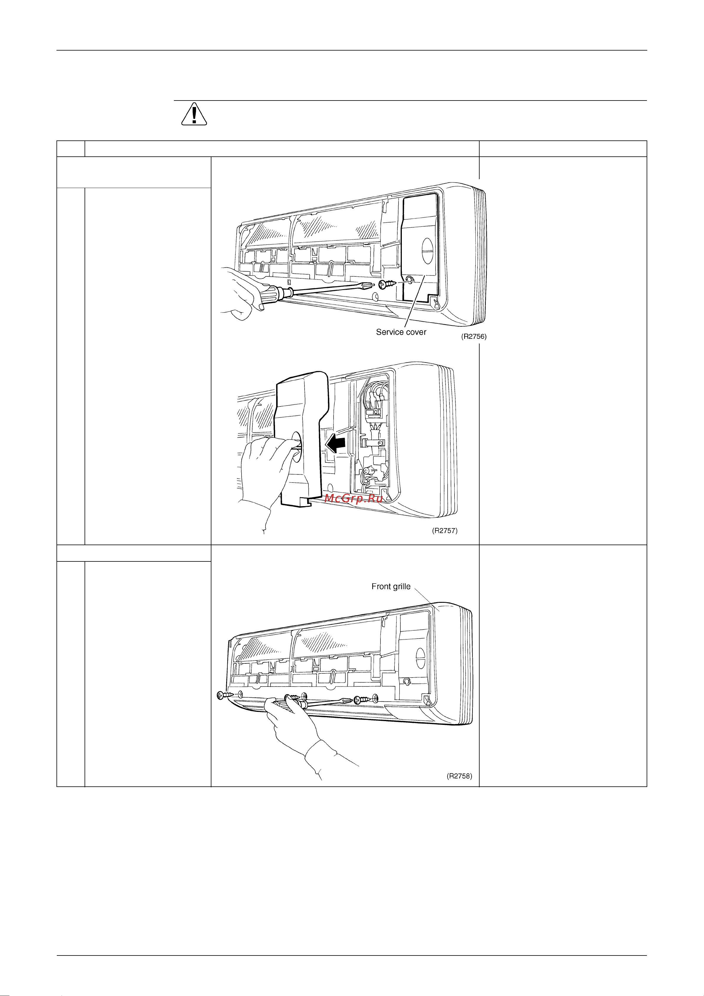 Daikin RN60E2V1B [199/258] Removal of the front grille