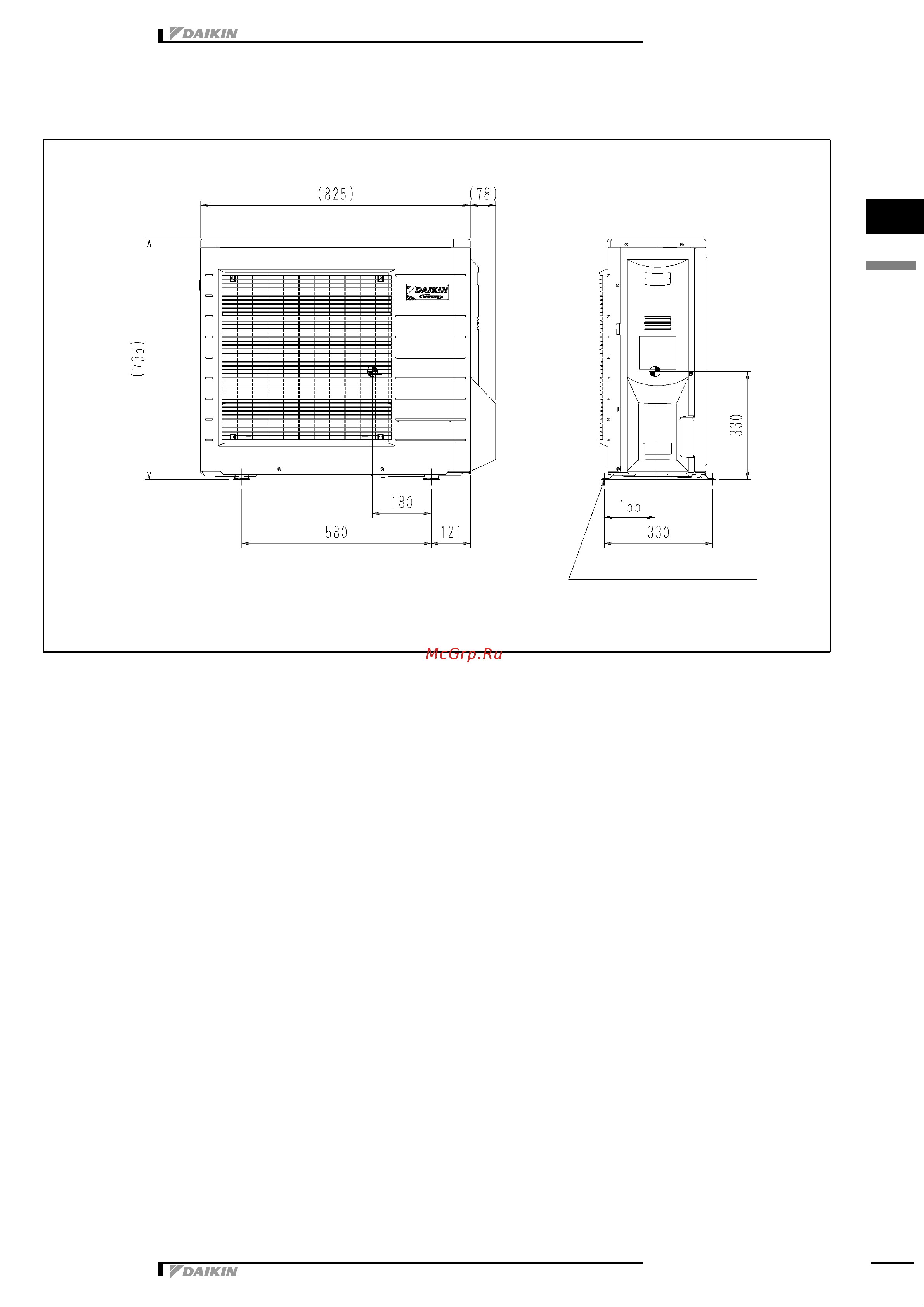 Daikin RN50E2V1B [8/12] 2 centre of gravity