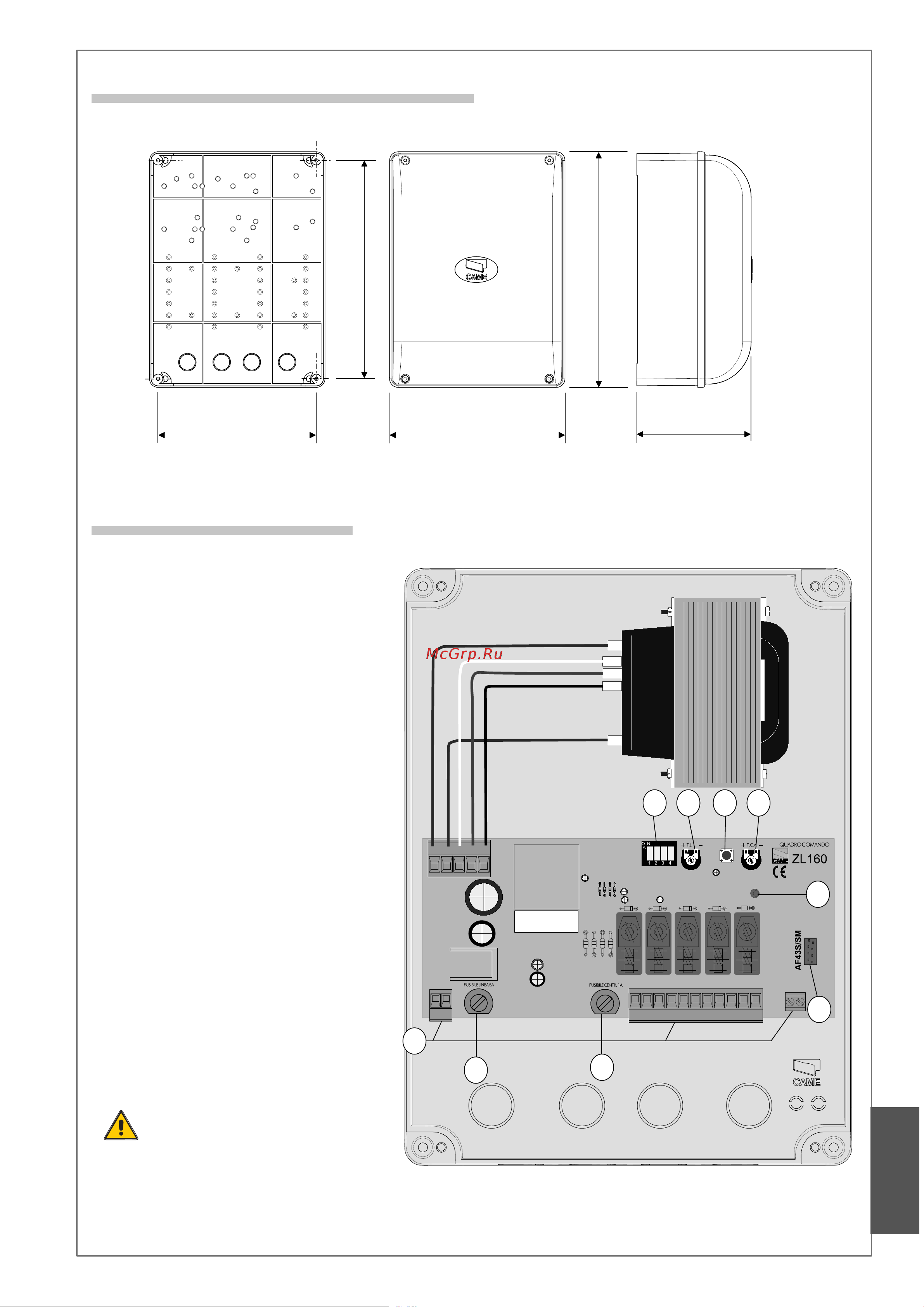 Came ZL160N [3/12] Установочные и габаритные размеры