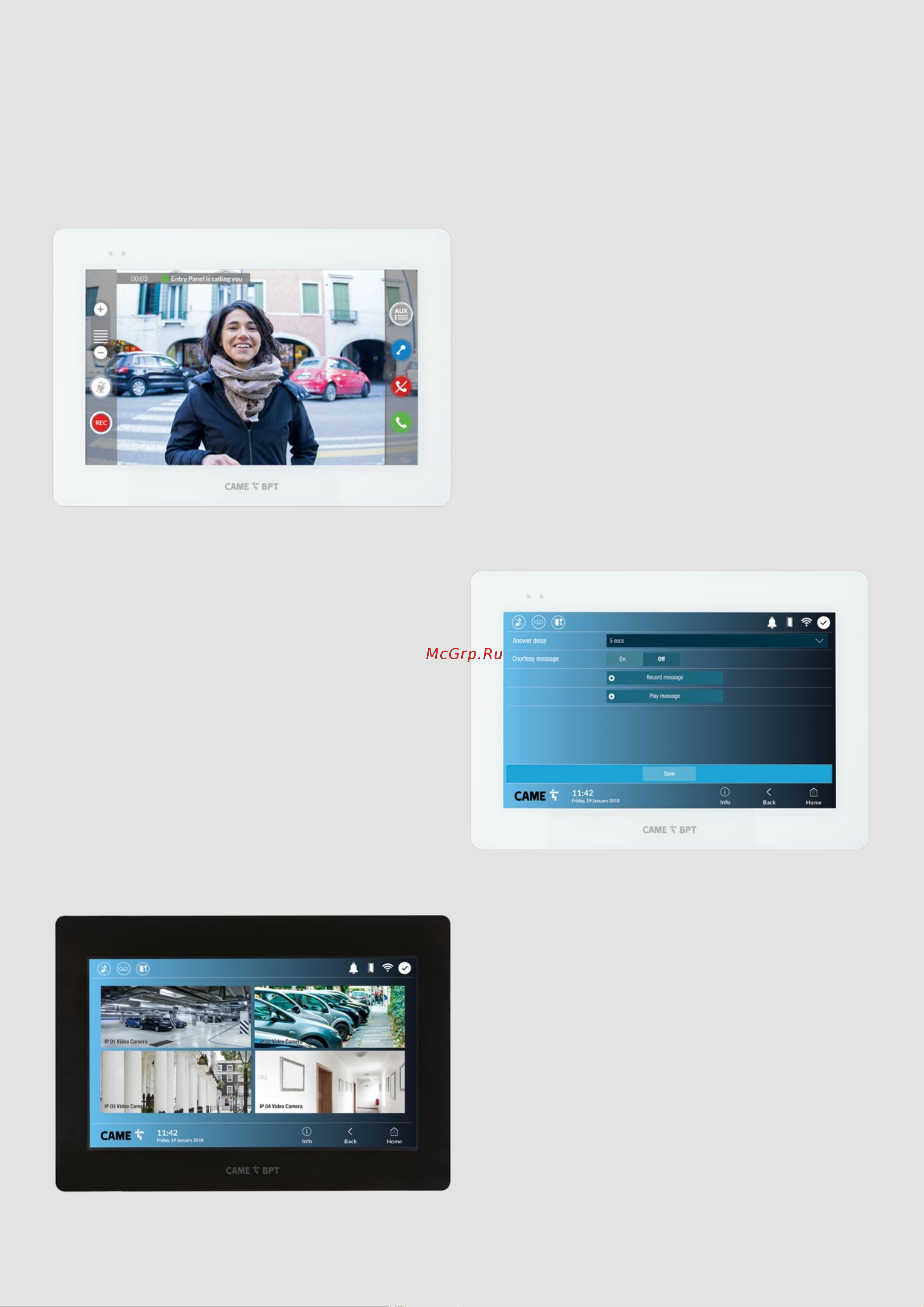 Came XTS 7IP WH WIFI [10/32] Интеграция с системой видеонаблюдения