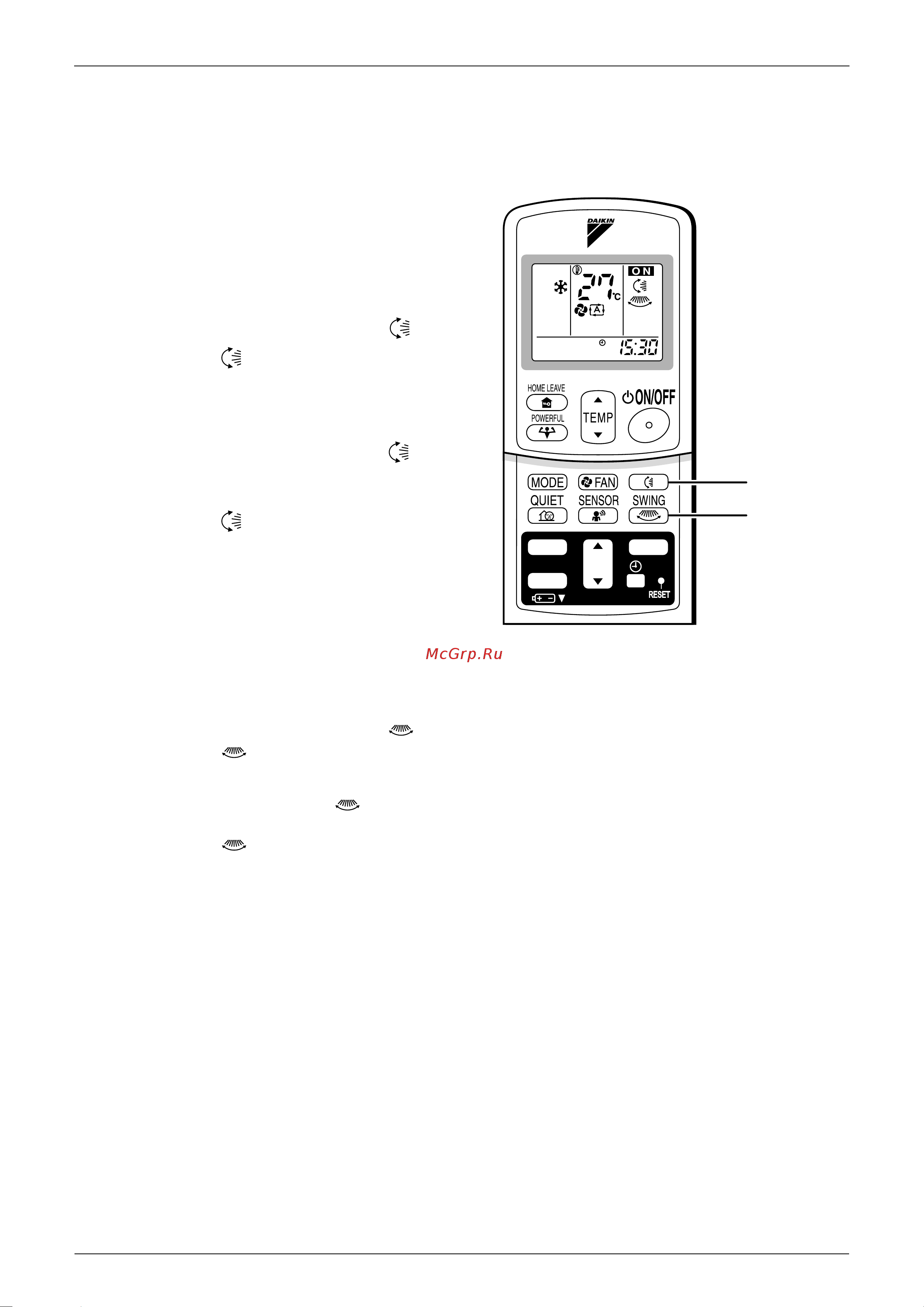 Daikin RKS50FVM [101/125] Adjusting the air flow direction