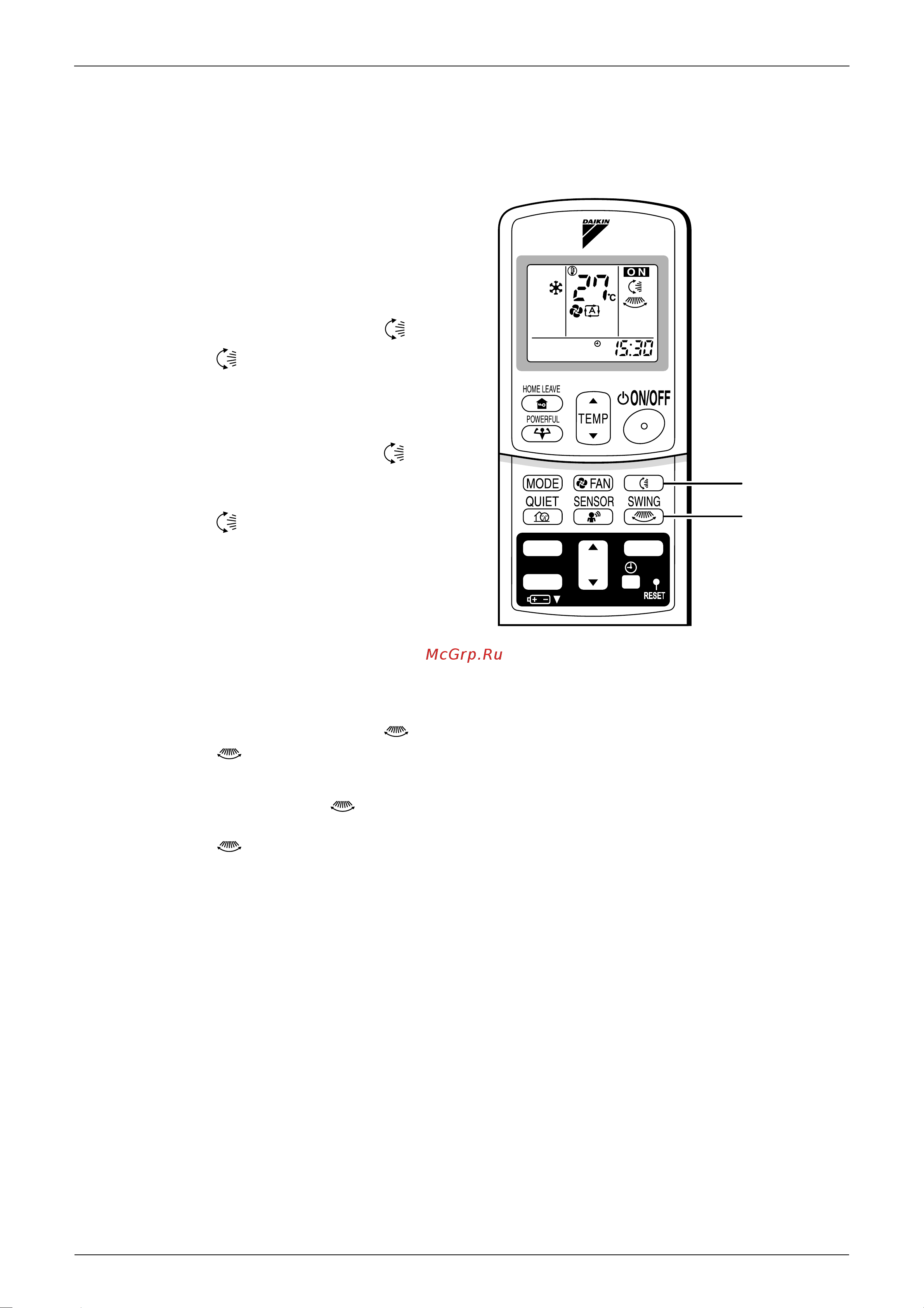 Daikin RKS50FVM [77/125] Adjusting the air flow direction