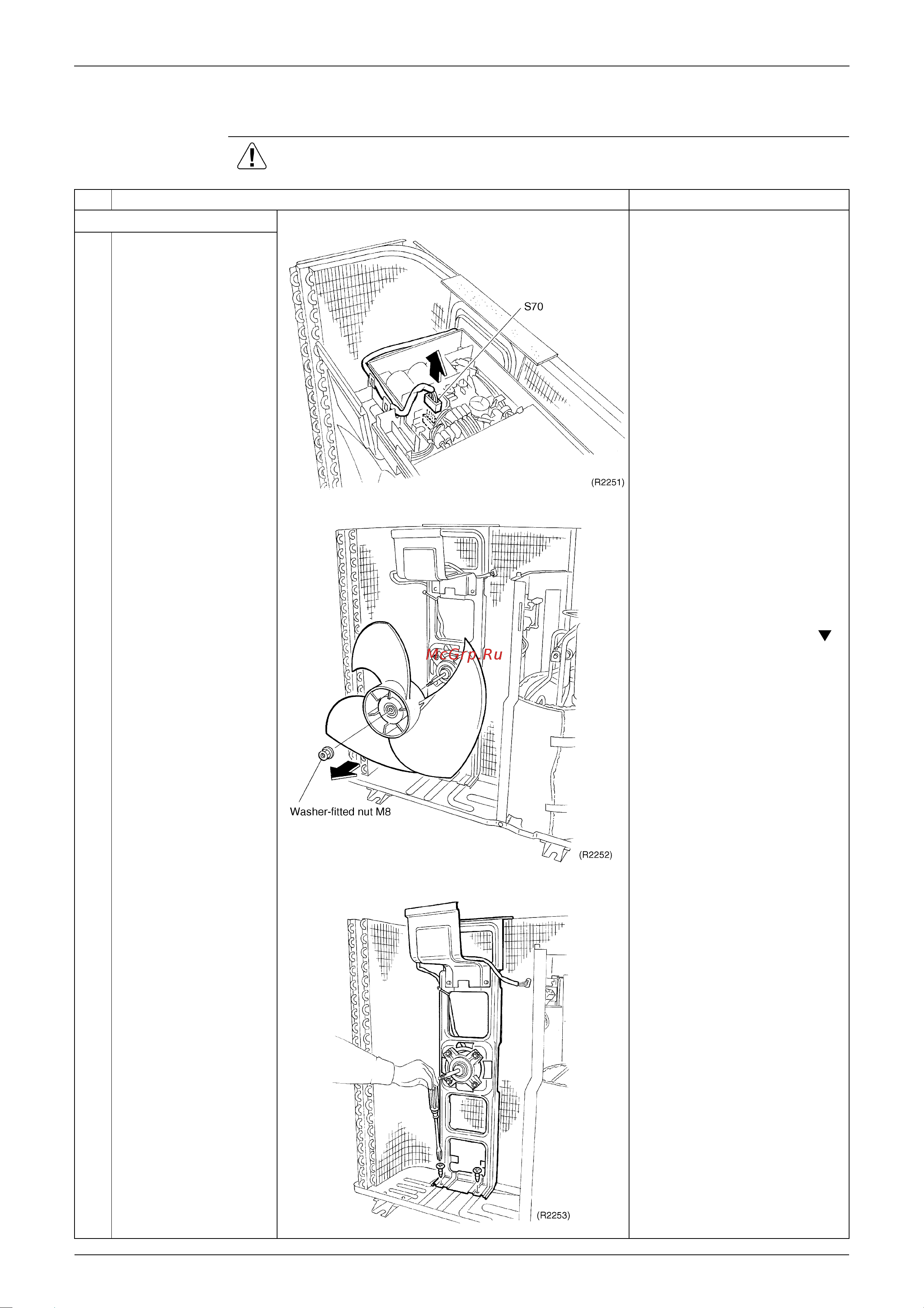 Daikin CDK25AVMA [243/302] Removal of fan motor
