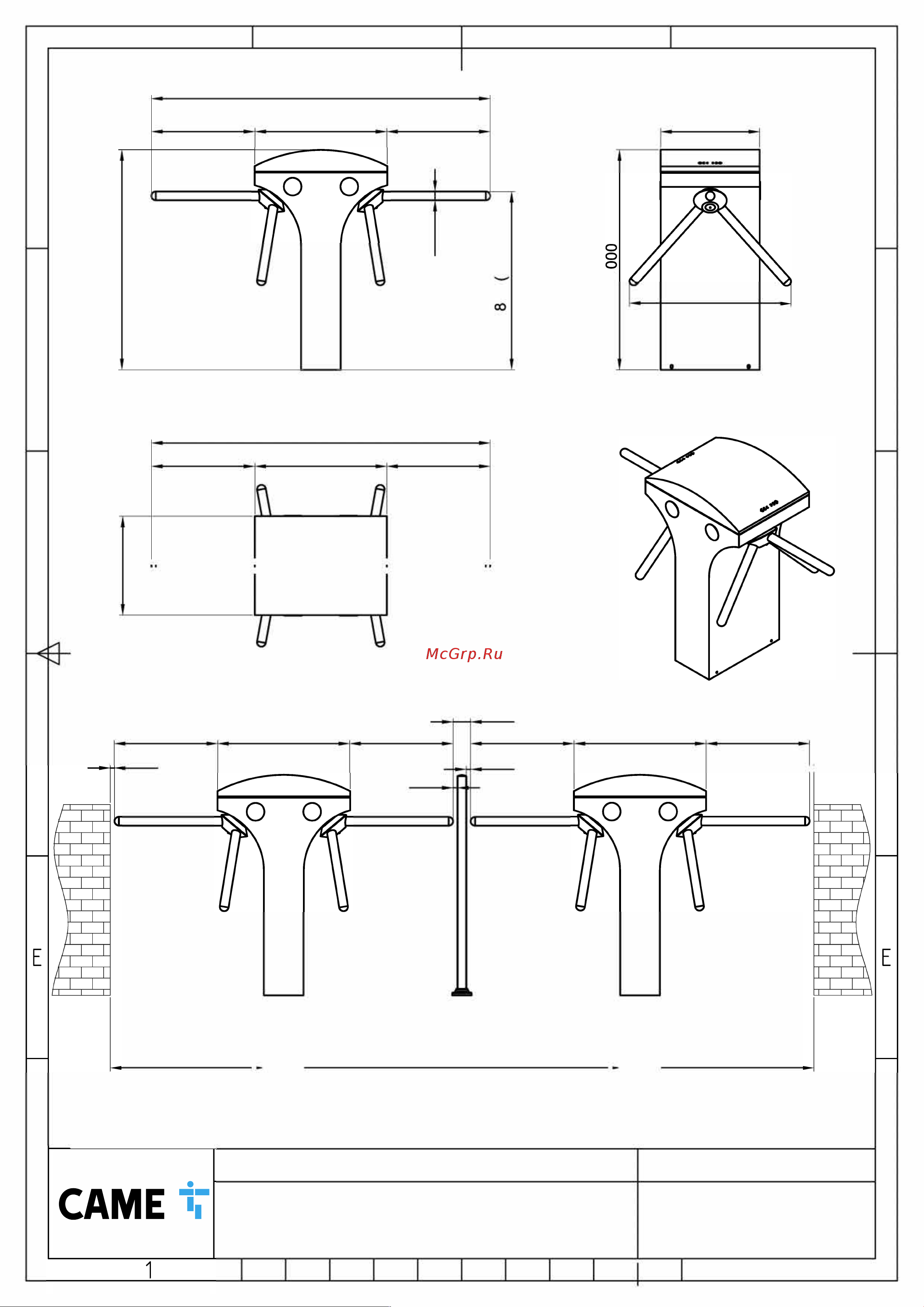 Came STILE 600 001PSMM602D-01 Инструкция по установке онлайн