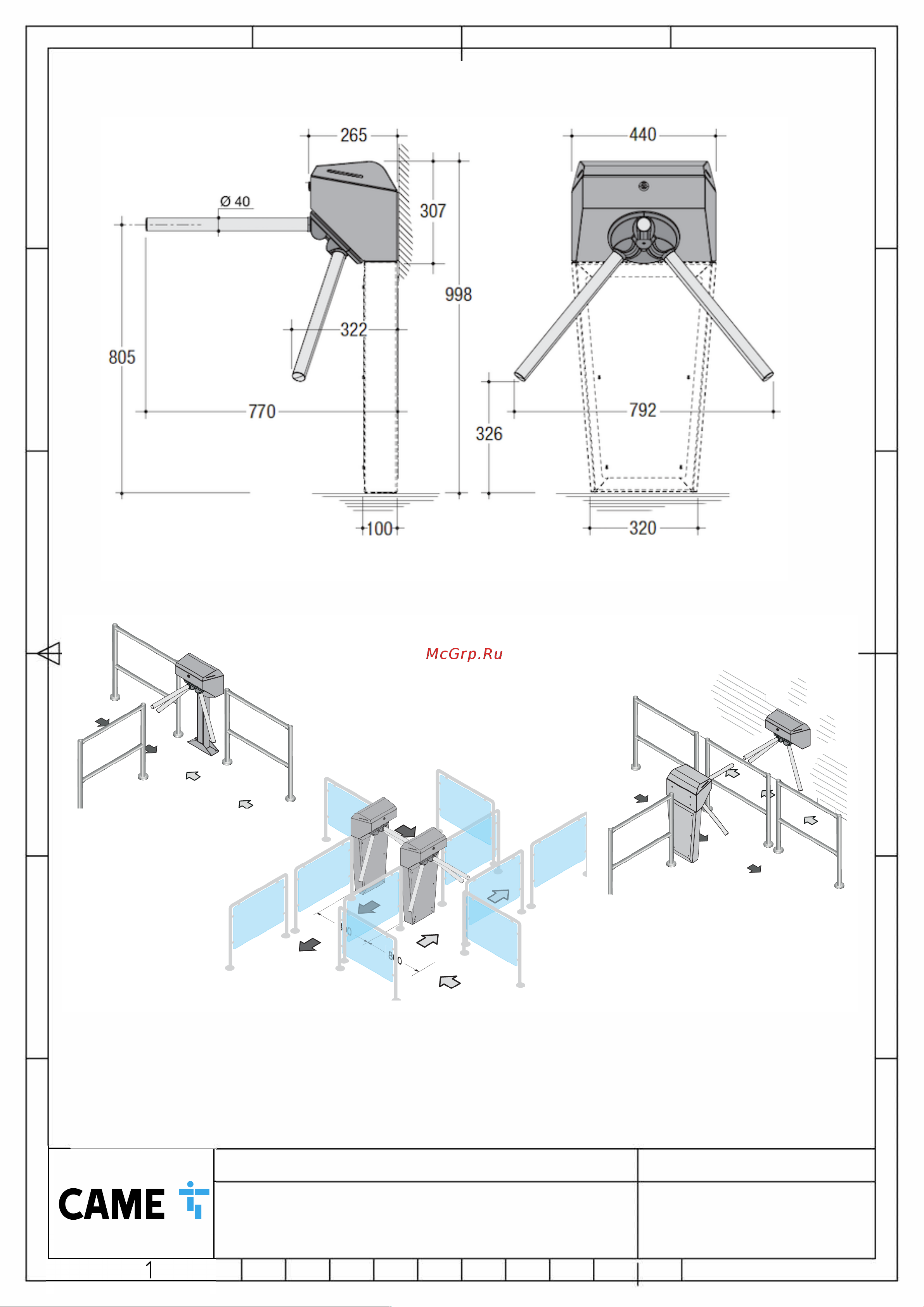 Came STILE ONE 001PSMM01 Инструкция по установке онлайн