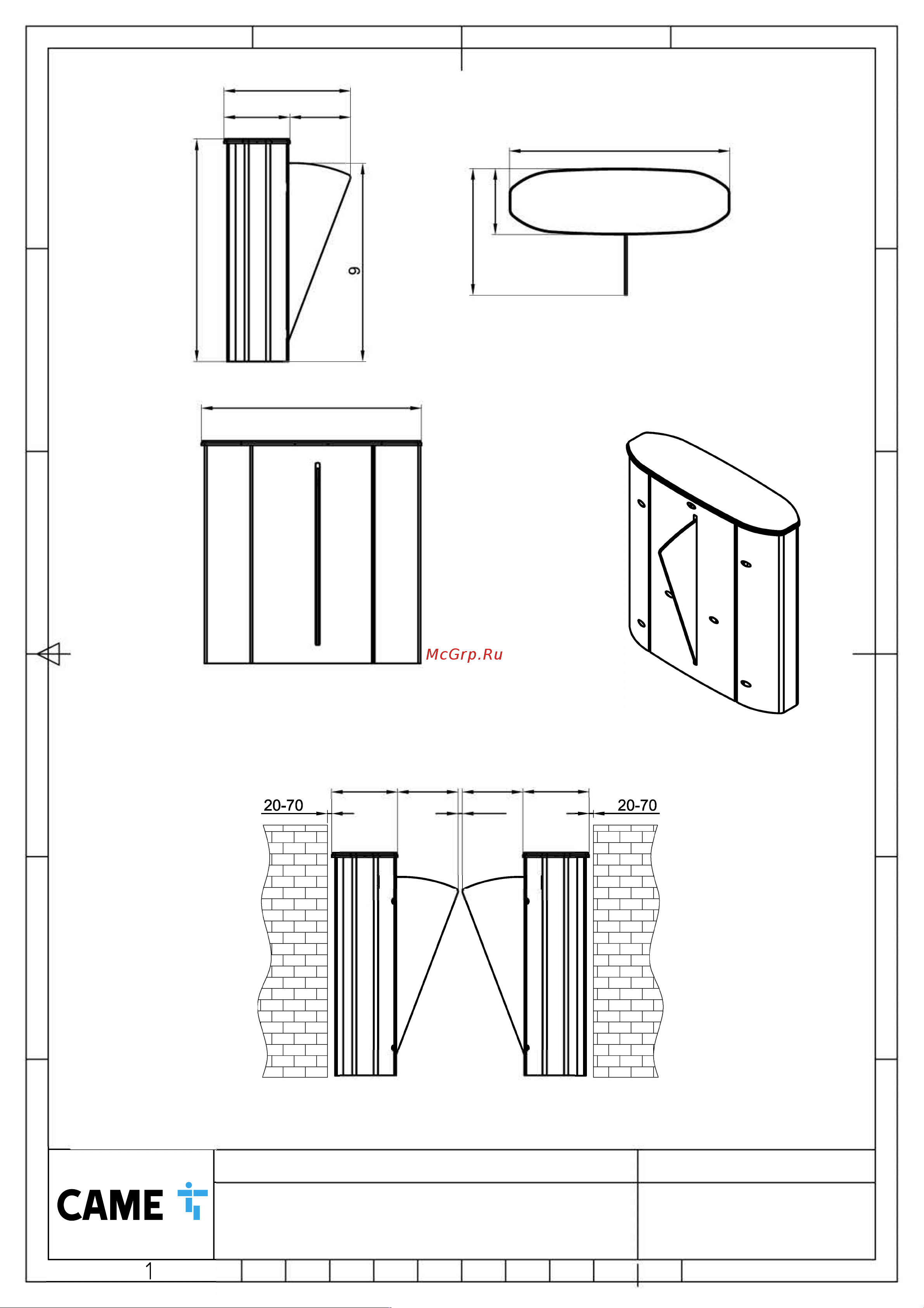 Came SLIDING GATE GL 001SGL02-DBL Инструкция по установке онлайн