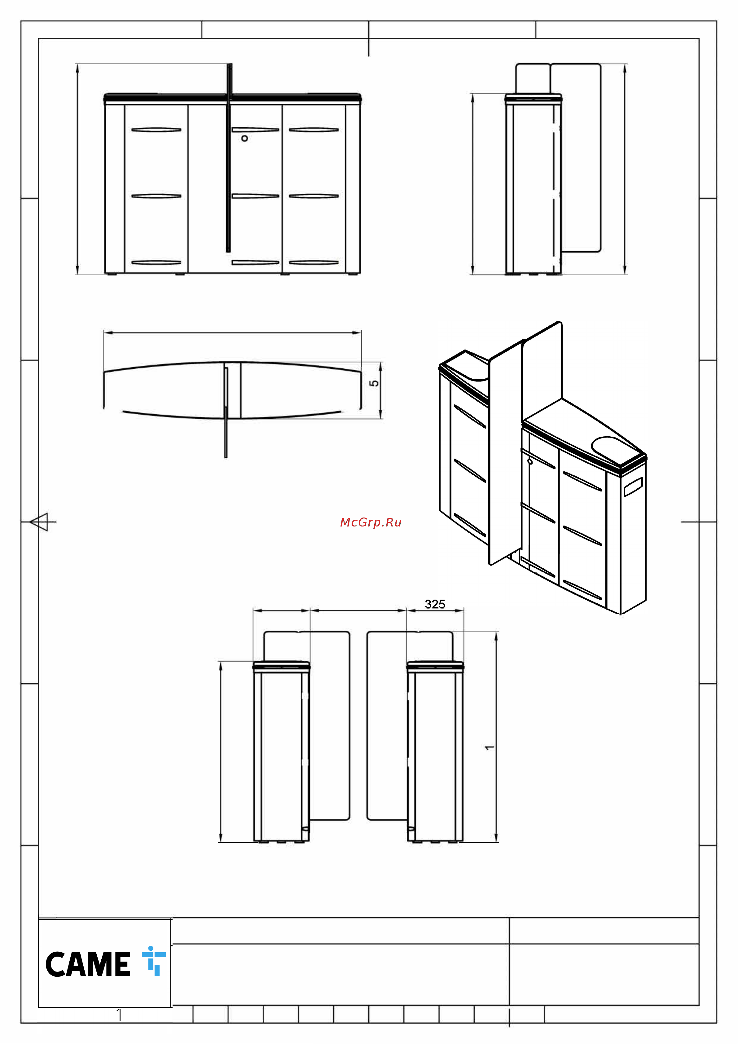 Came SLIDING GATE SG55 001SG55S-DBL Инструкция по установке онлайн