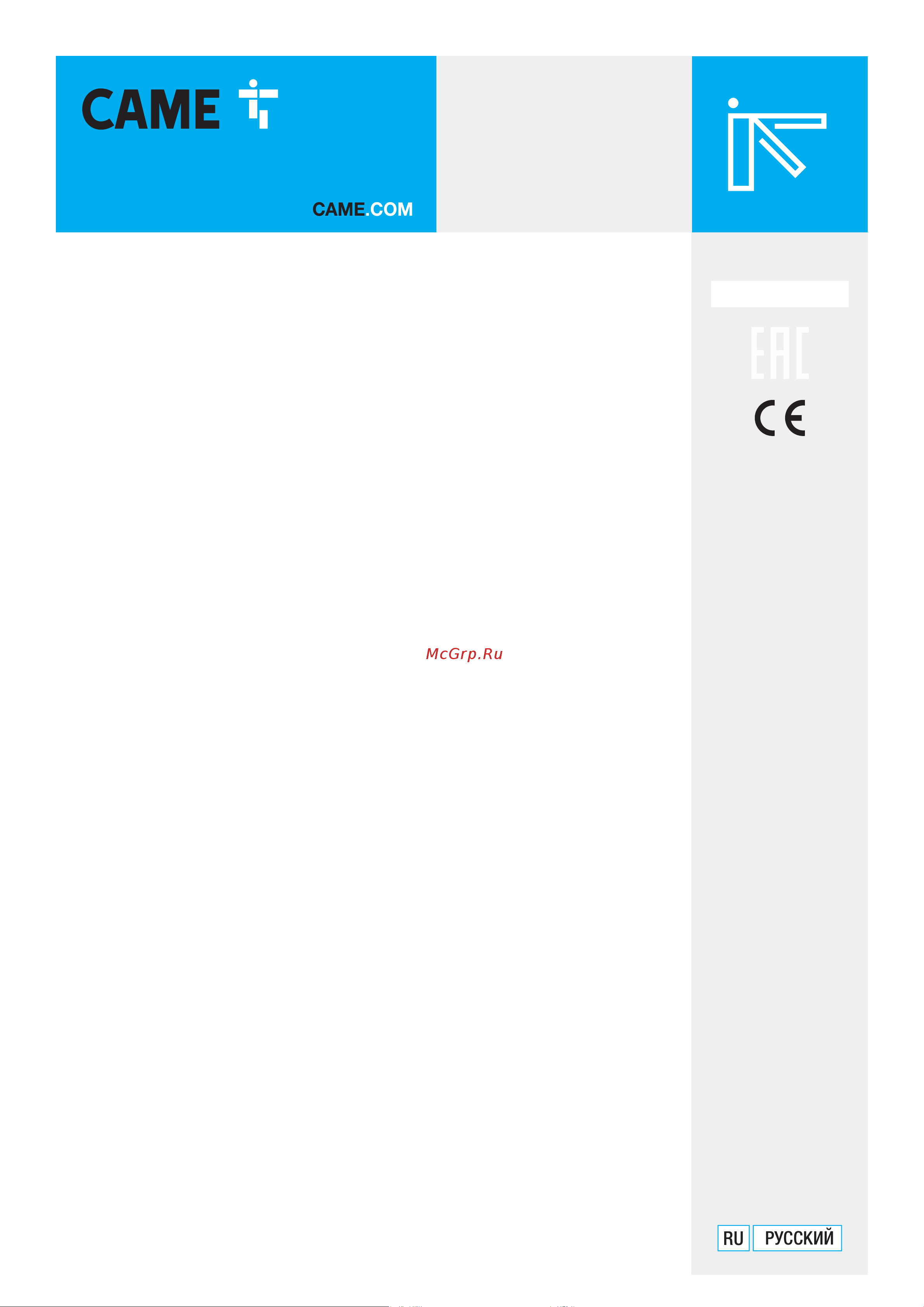 Came WING GL 001PSWNG4GLA1 Инструкция по эксплуатации онлайн