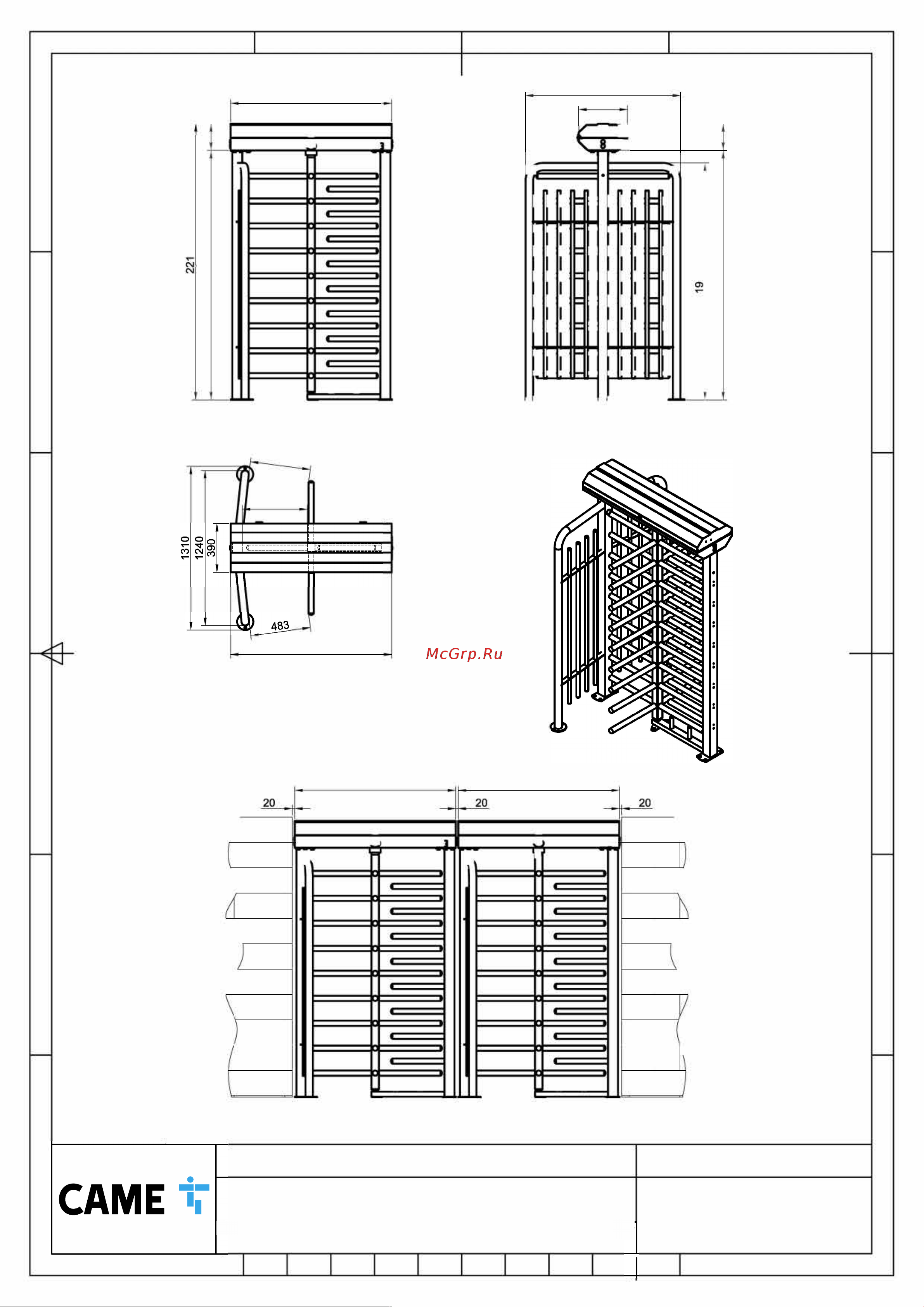 Came GUARDIAN BTX 400 001PSGS4B Инструкция по установке онлайн