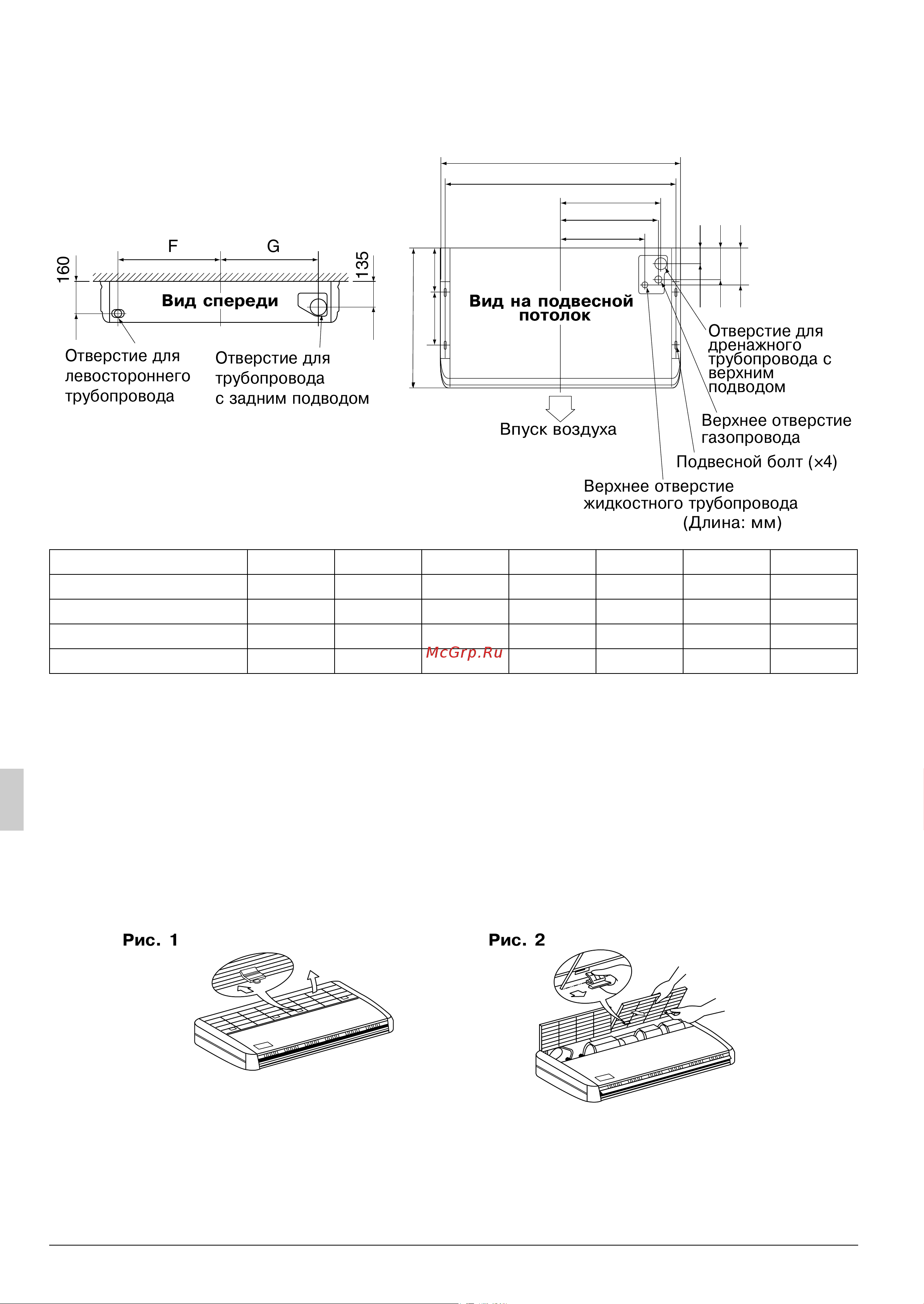 Daikin FHQ100BVV1B [9/36] Подготовка к монтажу