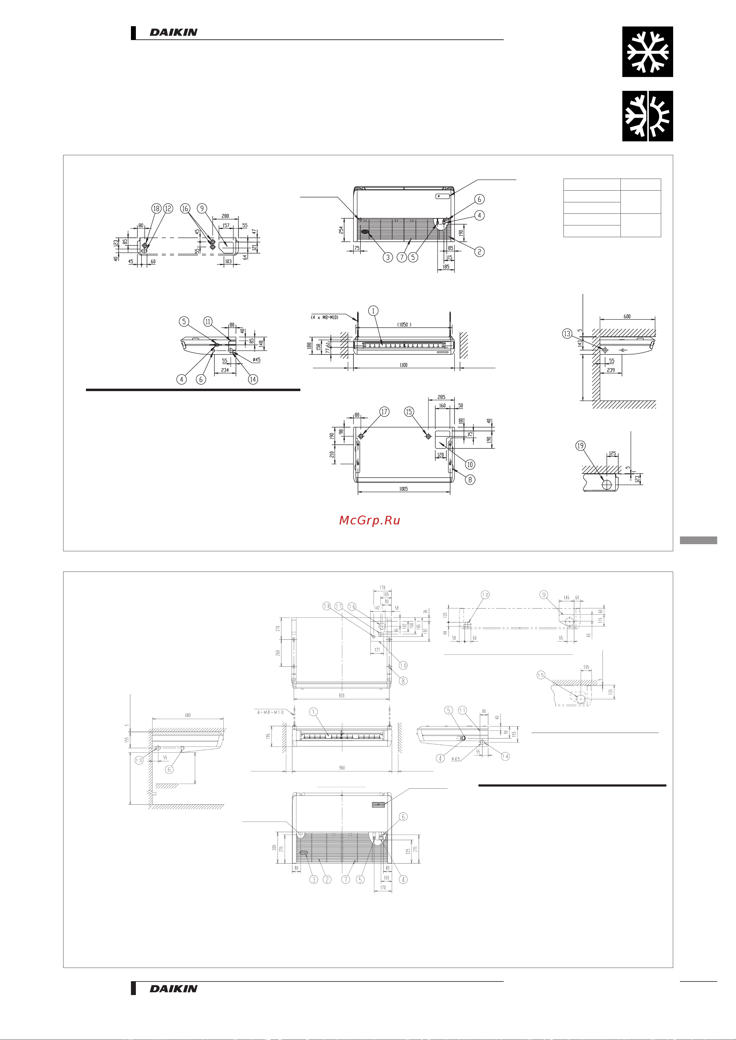 Daikin FH35BZV1 [11/26] Dimensional drawings