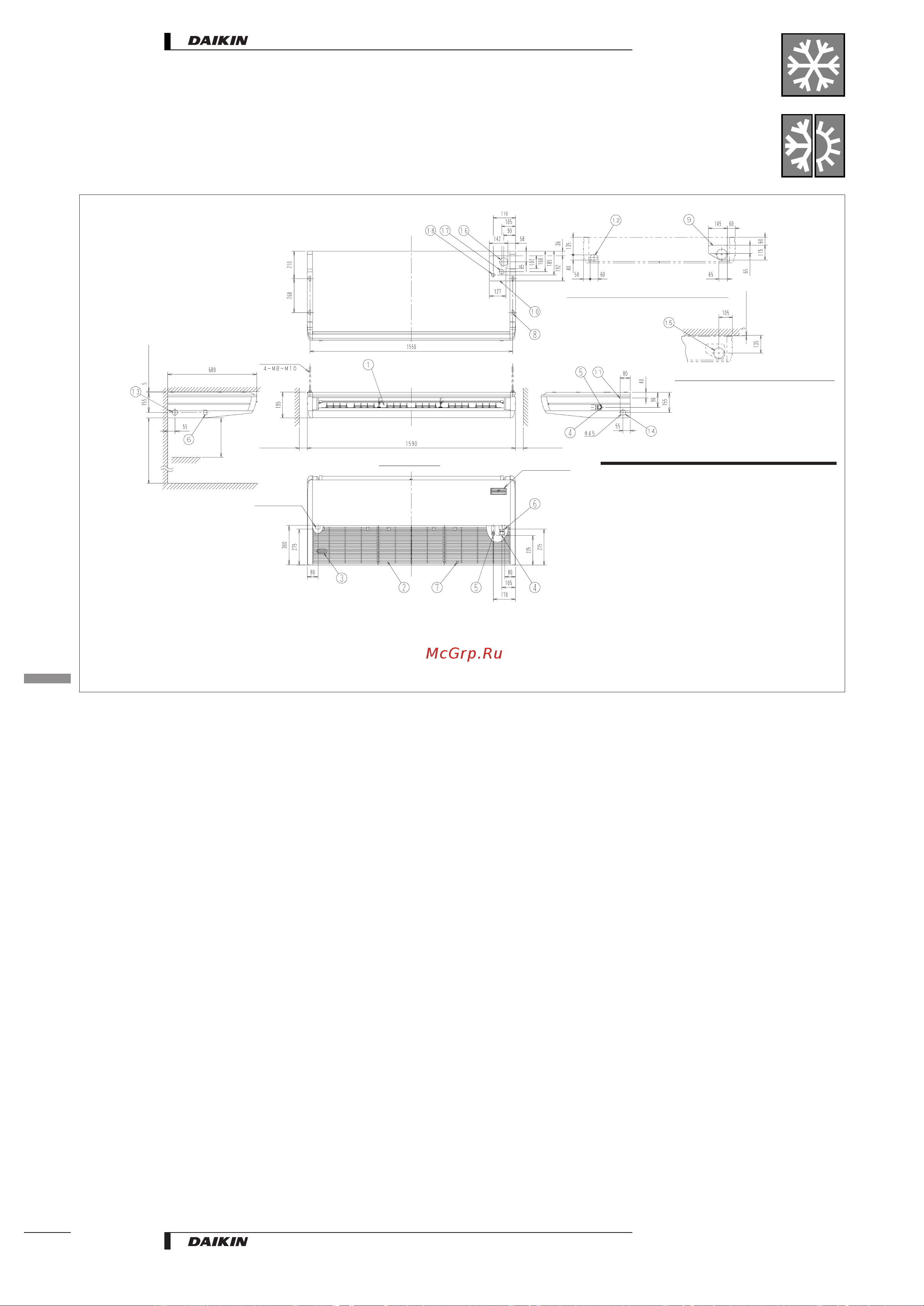 Daikin FH35BZV1 [14/26] Dimensional drawings