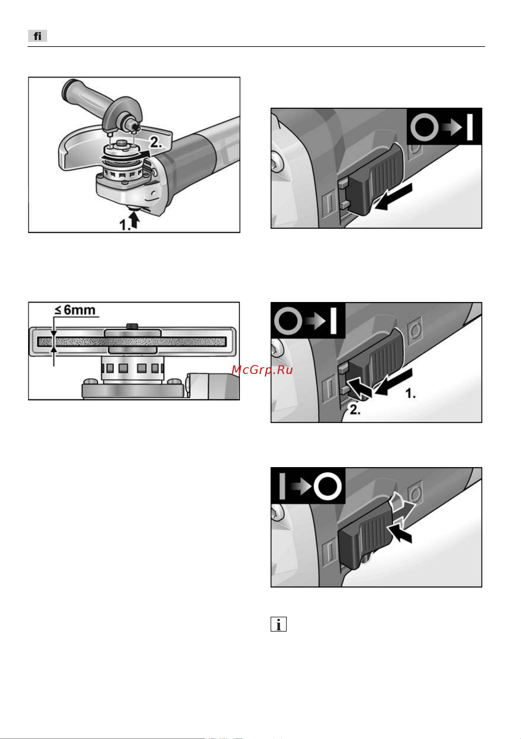 Flex LB 17-11 125 [130/314] Käynnistys ja pysäytys